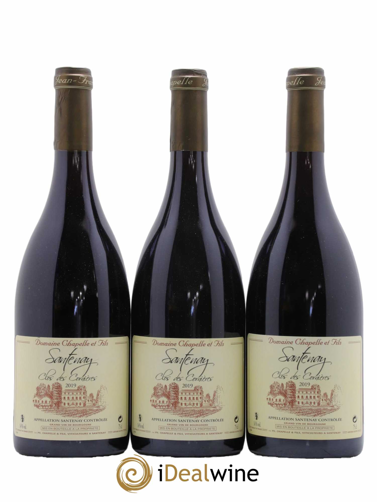 Santenay Clos des Cornières Domaine Chapelle et Fils 2019 - Lot de 3 bouteilles - 0