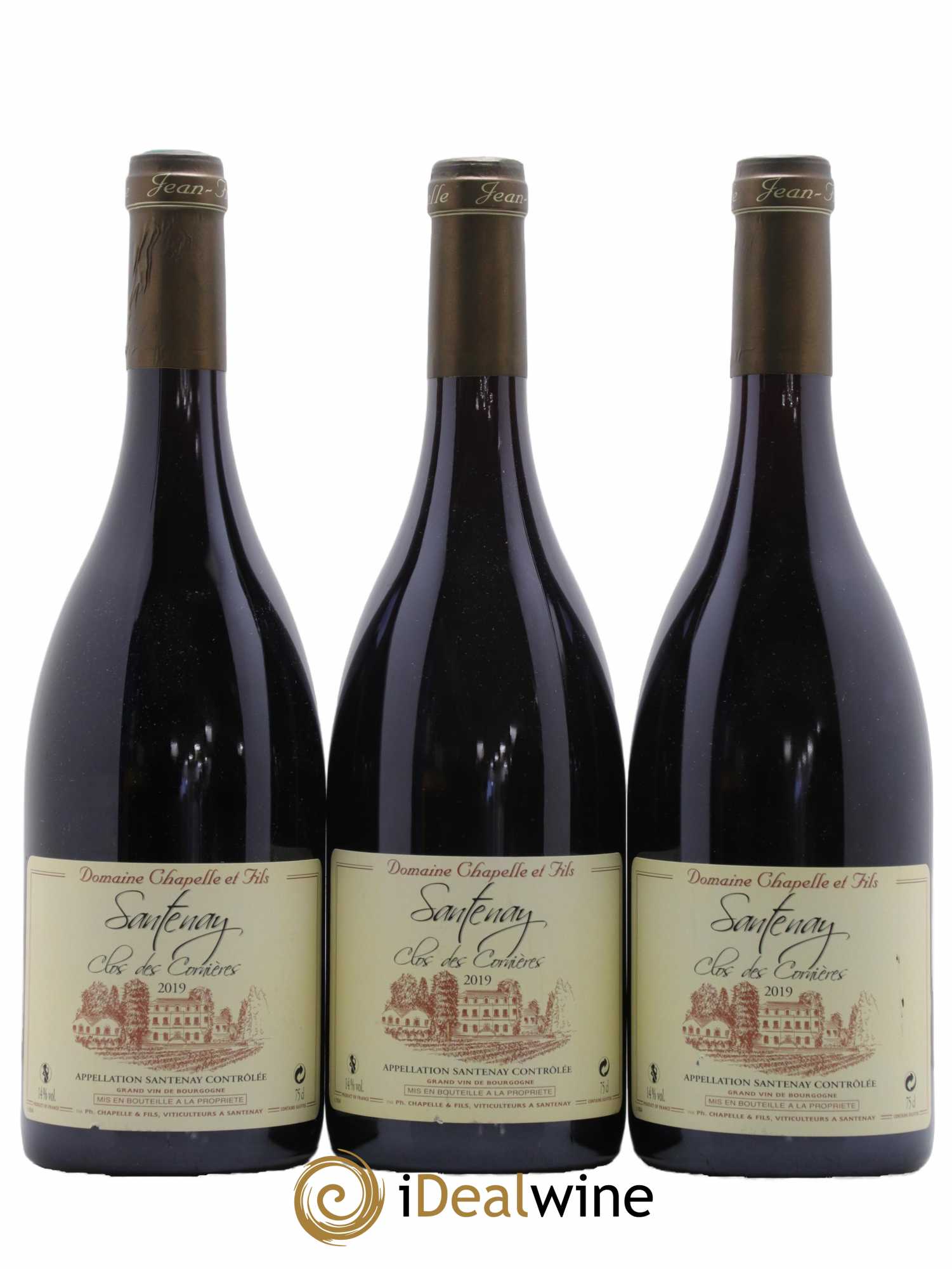 Santenay Clos des Cornières Domaine Chapelle et Fils 2019 - Lot de 3 bouteilles - 0
