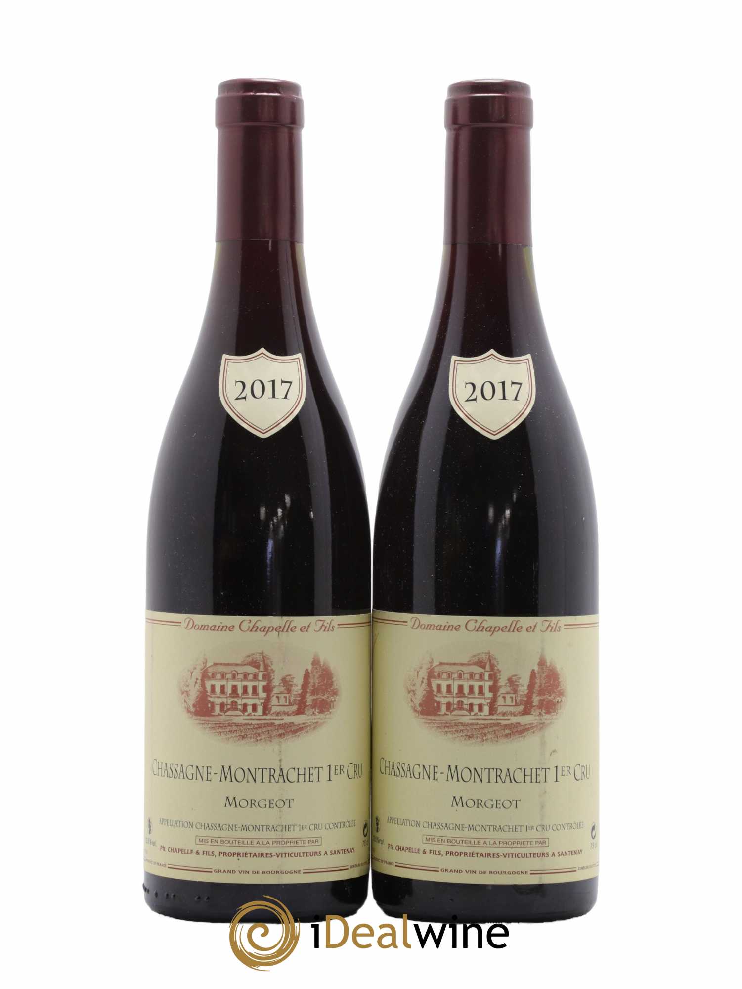 Chassagne-Montrachet 1er Cru Morgeot Domaine Chapelle et Fils 2017 - Lot de 2 bouteilles - 0