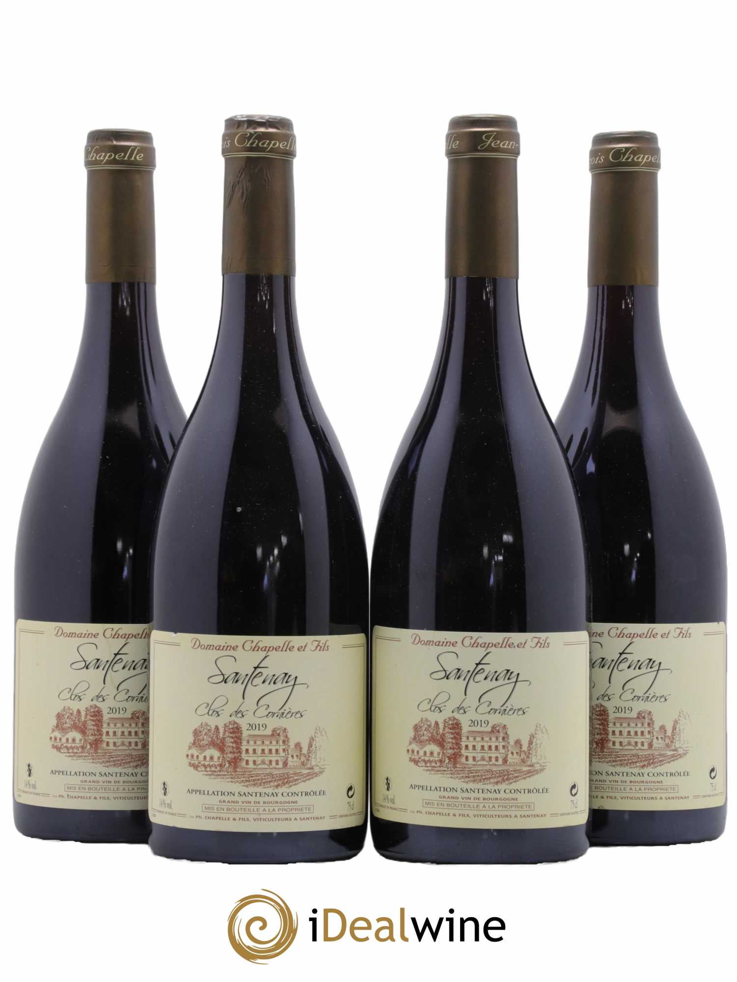 Santenay Clos des Cornières Domaine Chapelle et Fils 2019 - Lotto di 4 bottiglie - 0