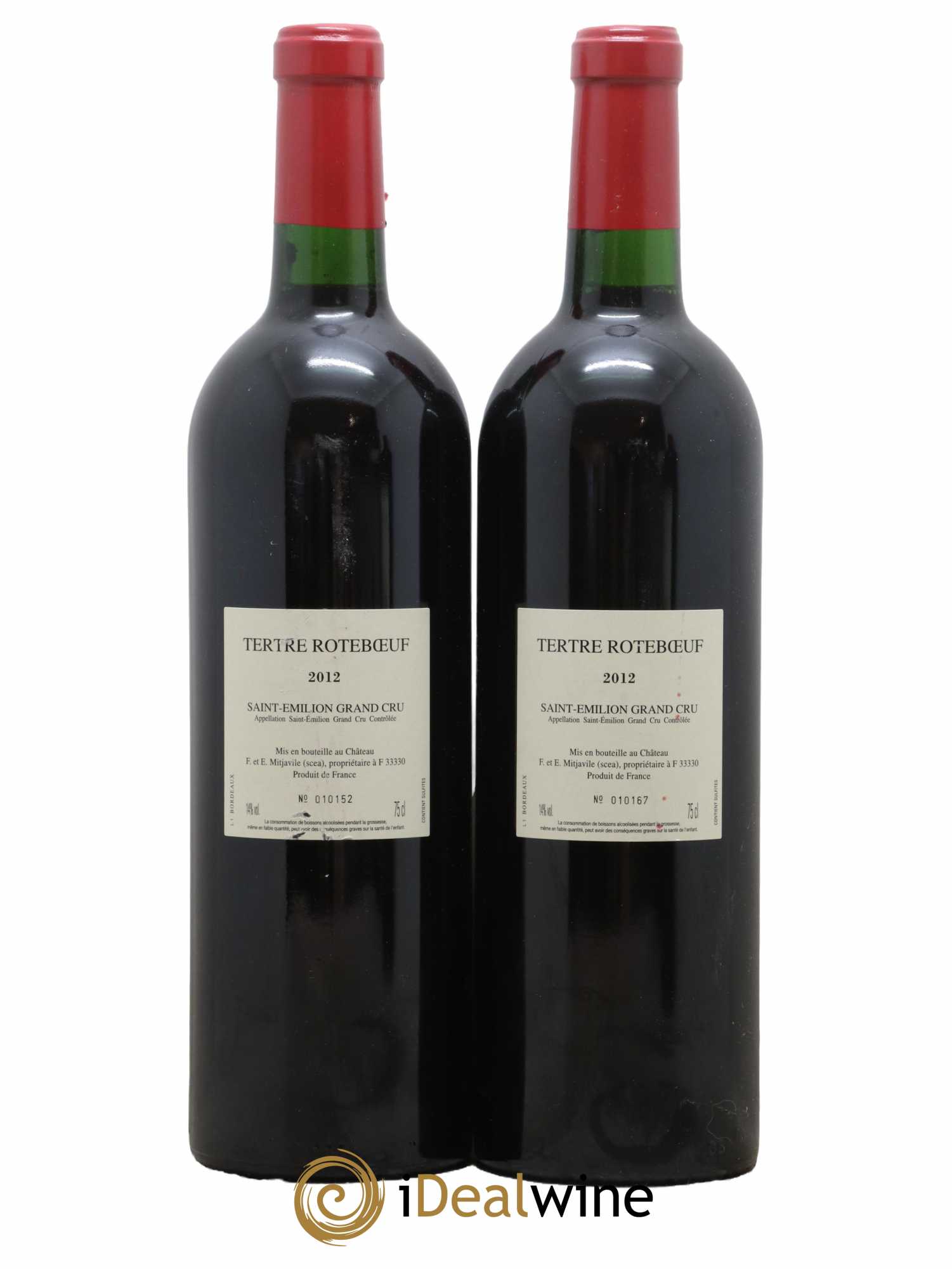 Château Tertre Roteboeuf 2012 - Lot of 2 bottles - 1