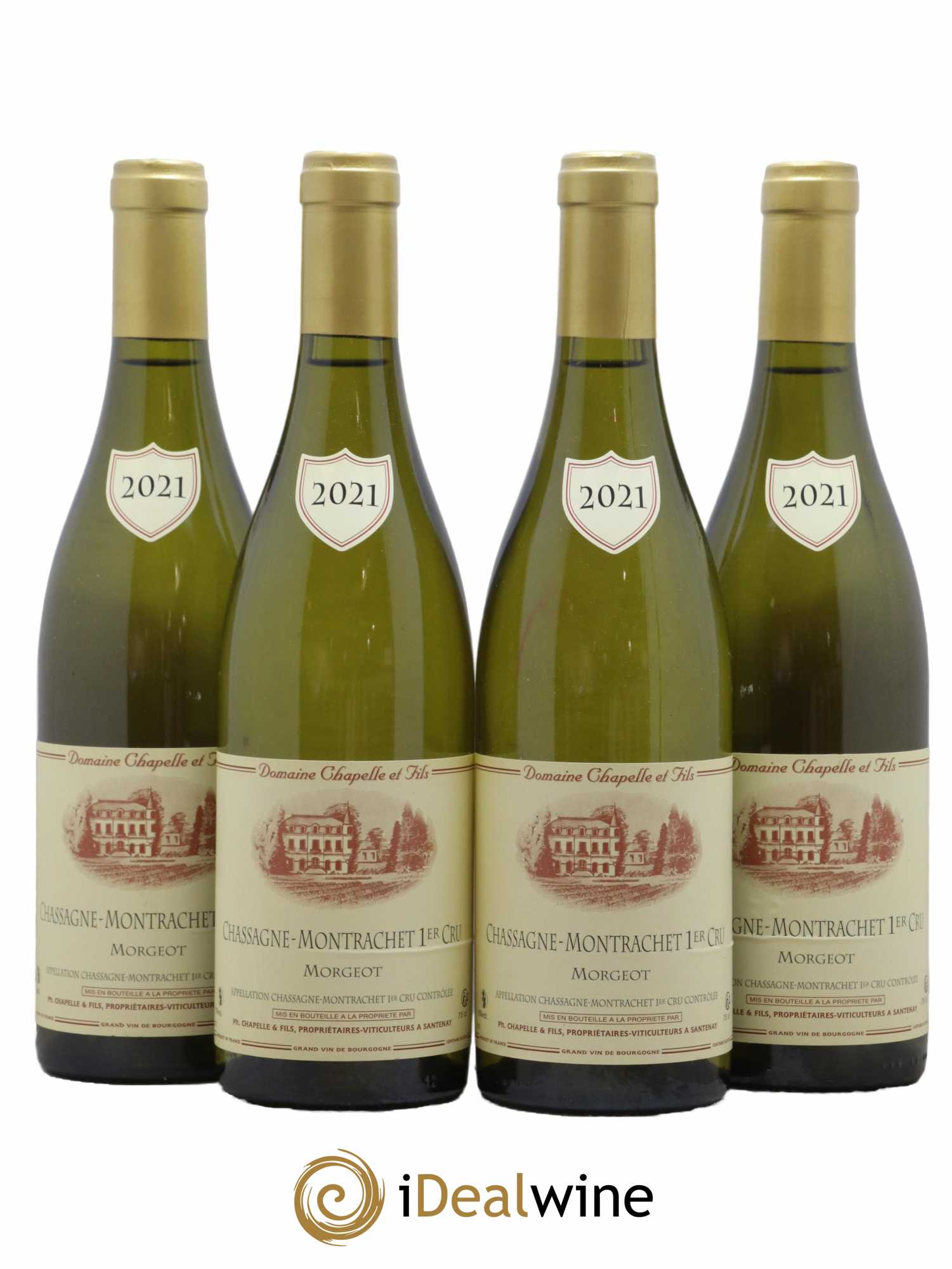 Chassagne-Montrachet 1er Cru Morgeot Domaine Chapelle et Fils 2021 - Lot de 4 bouteilles - 0