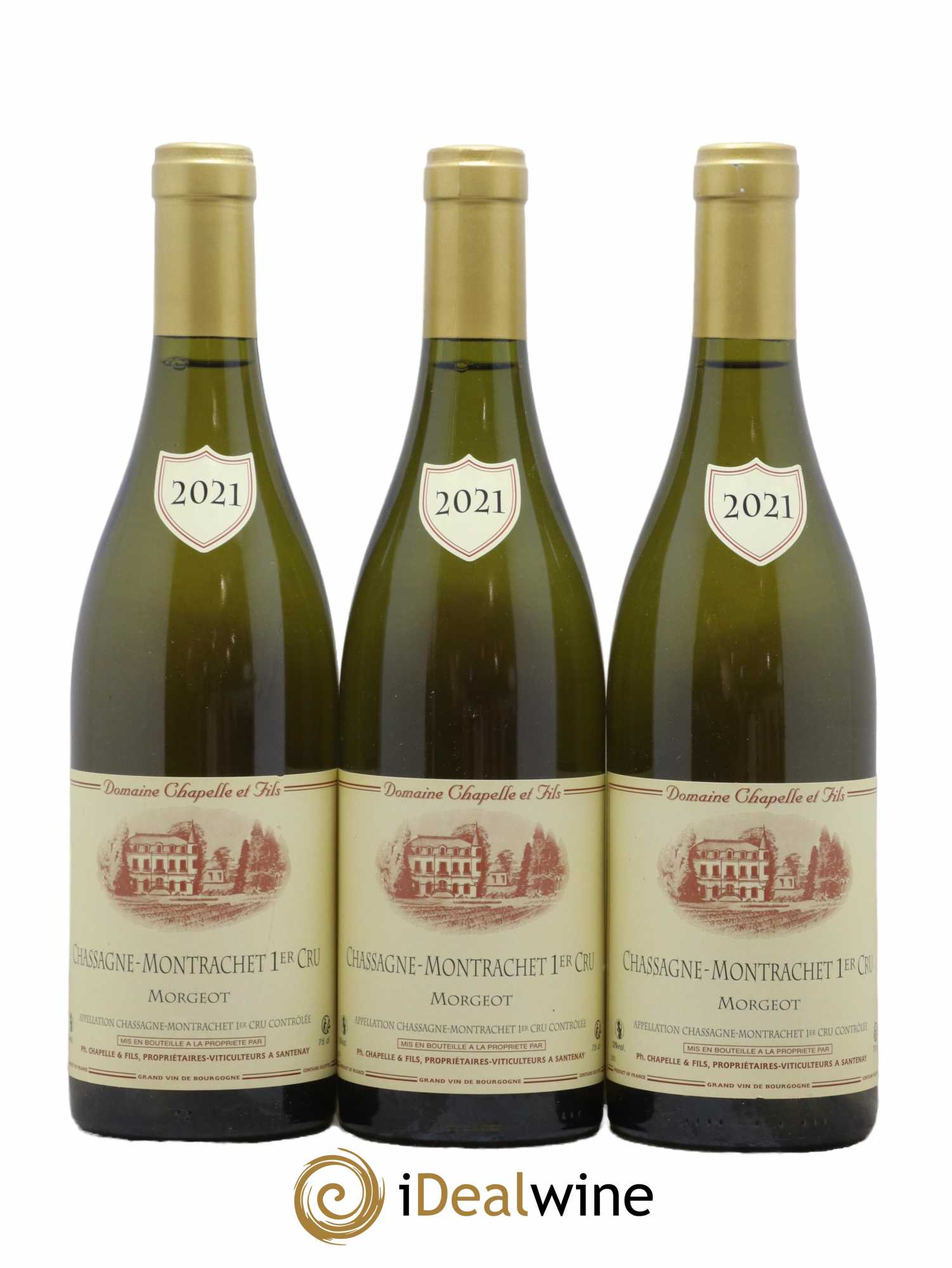 Chassagne-Montrachet 1er Cru Morgeot Domaine Chapelle et Fils 2021 - Lot de 3 bouteilles - 0