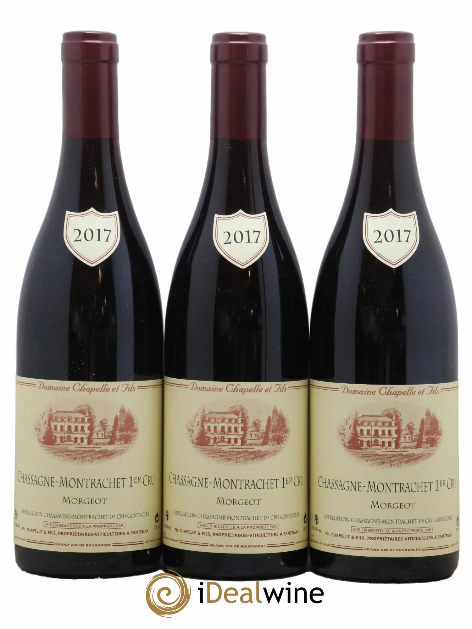 Chassagne-Montrachet 1er Cru Morgeot Domaine Chapelle et Fils 2017 - Lot de 3 bouteilles - 0