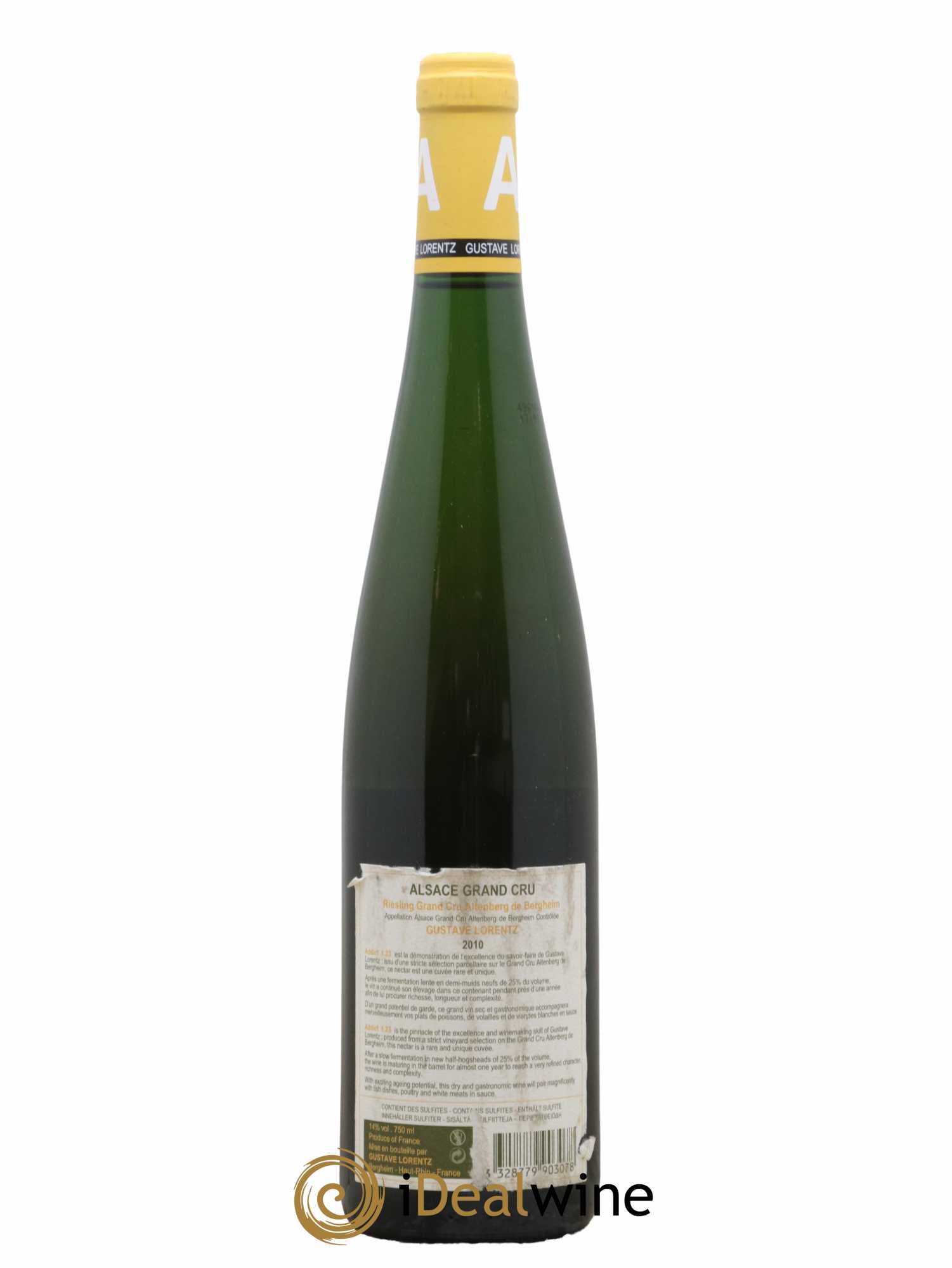 Alsace Grand cru Altenberg de Bergheim Addict 1,23 Domaine Lorentz 2010 - Lot de 1 bouteille - 1