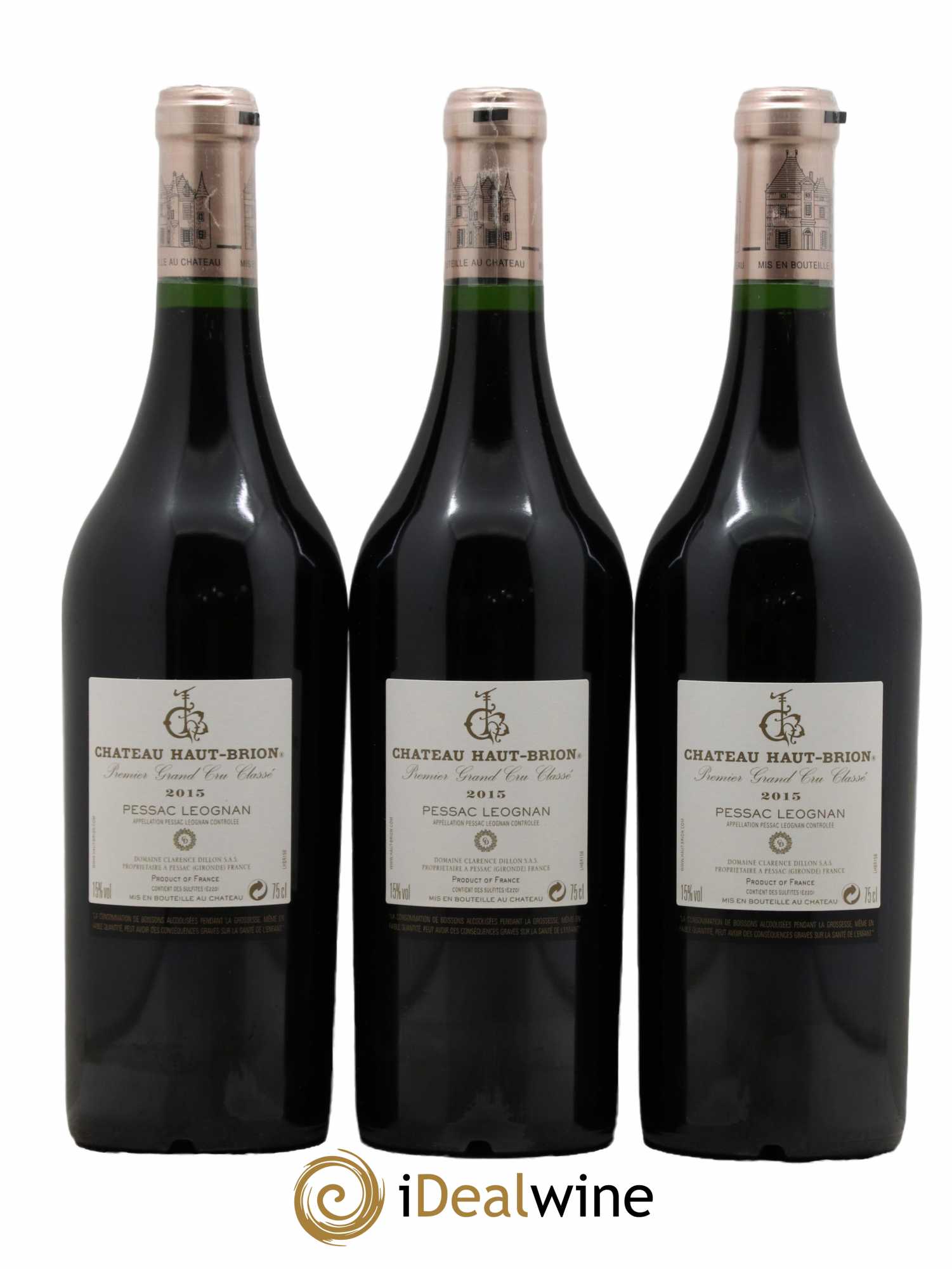 Château Haut Brion 1er Grand Cru Classé 2015 - Lot de 3 bouteilles - 1