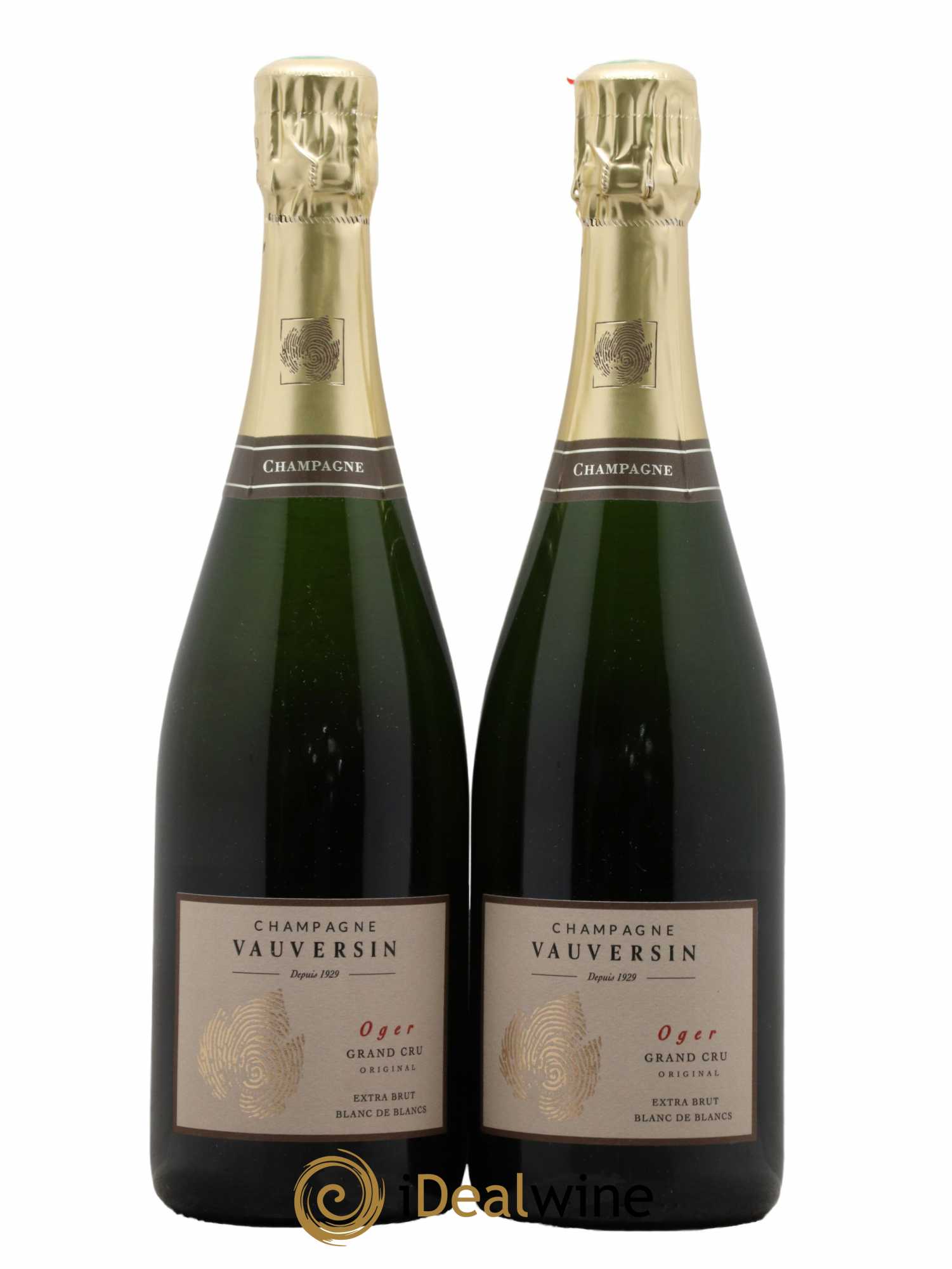 Champagne Grand cru Oger Blanc de Blancs Maison Vauversin - Lot de 2 bouteilles - 0