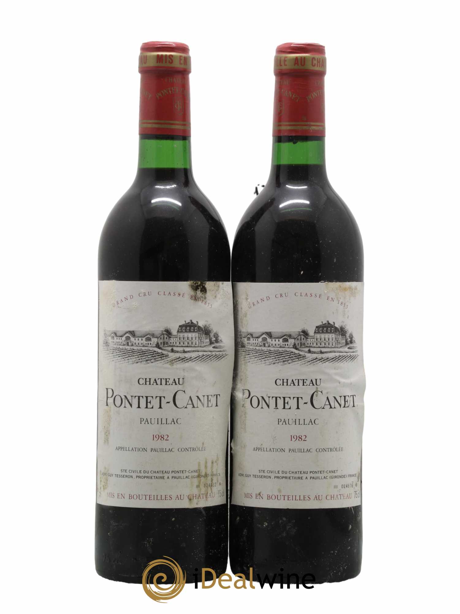 Château Pontet Canet 5ème Grand Cru Classé  1982 - Posten von 2 Flaschen - 0