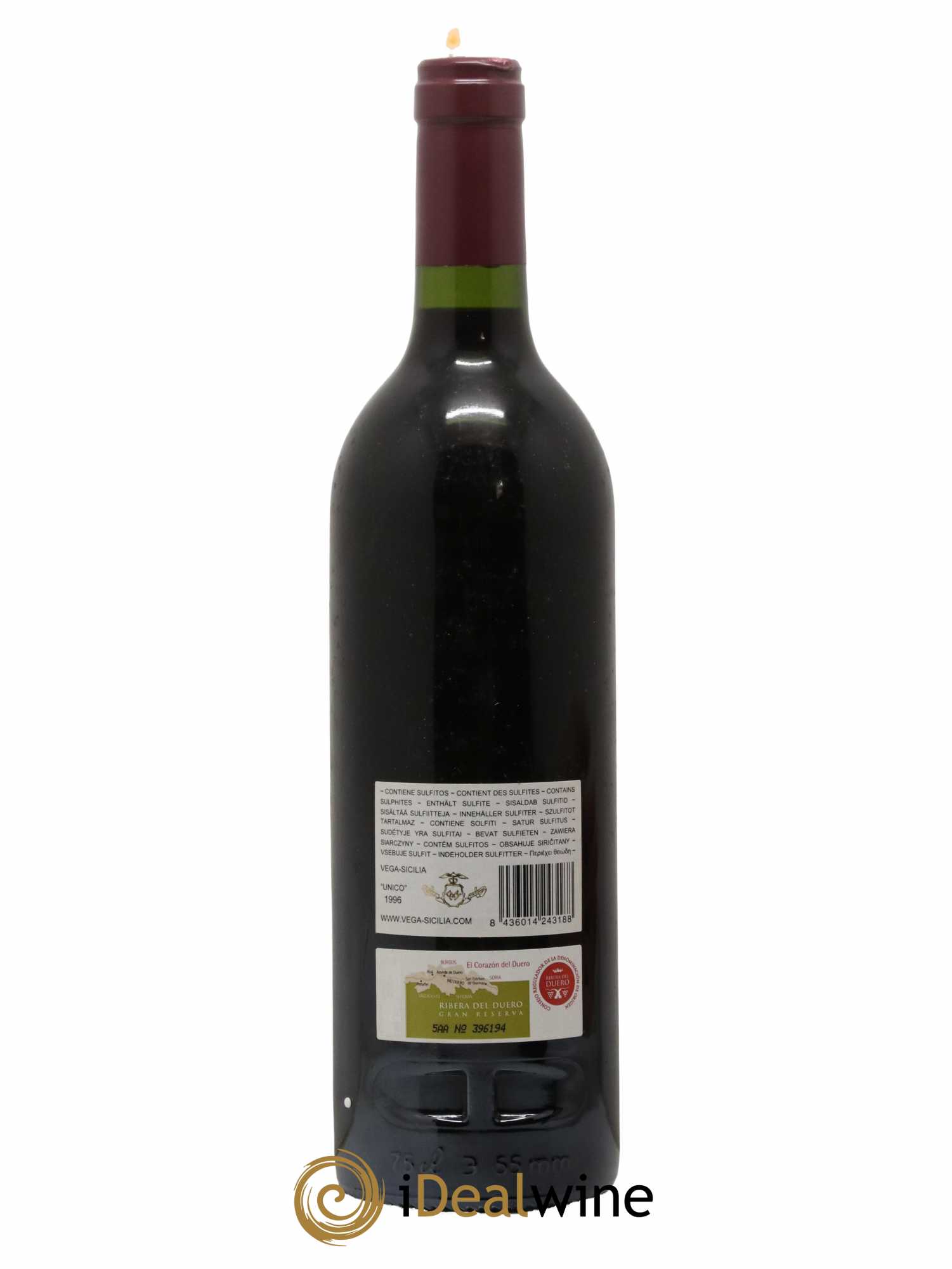 Ribera Del Duero DO Vega Sicilia Unico Famille Alvarez 1996 - Lot de 1 bouteille - 1