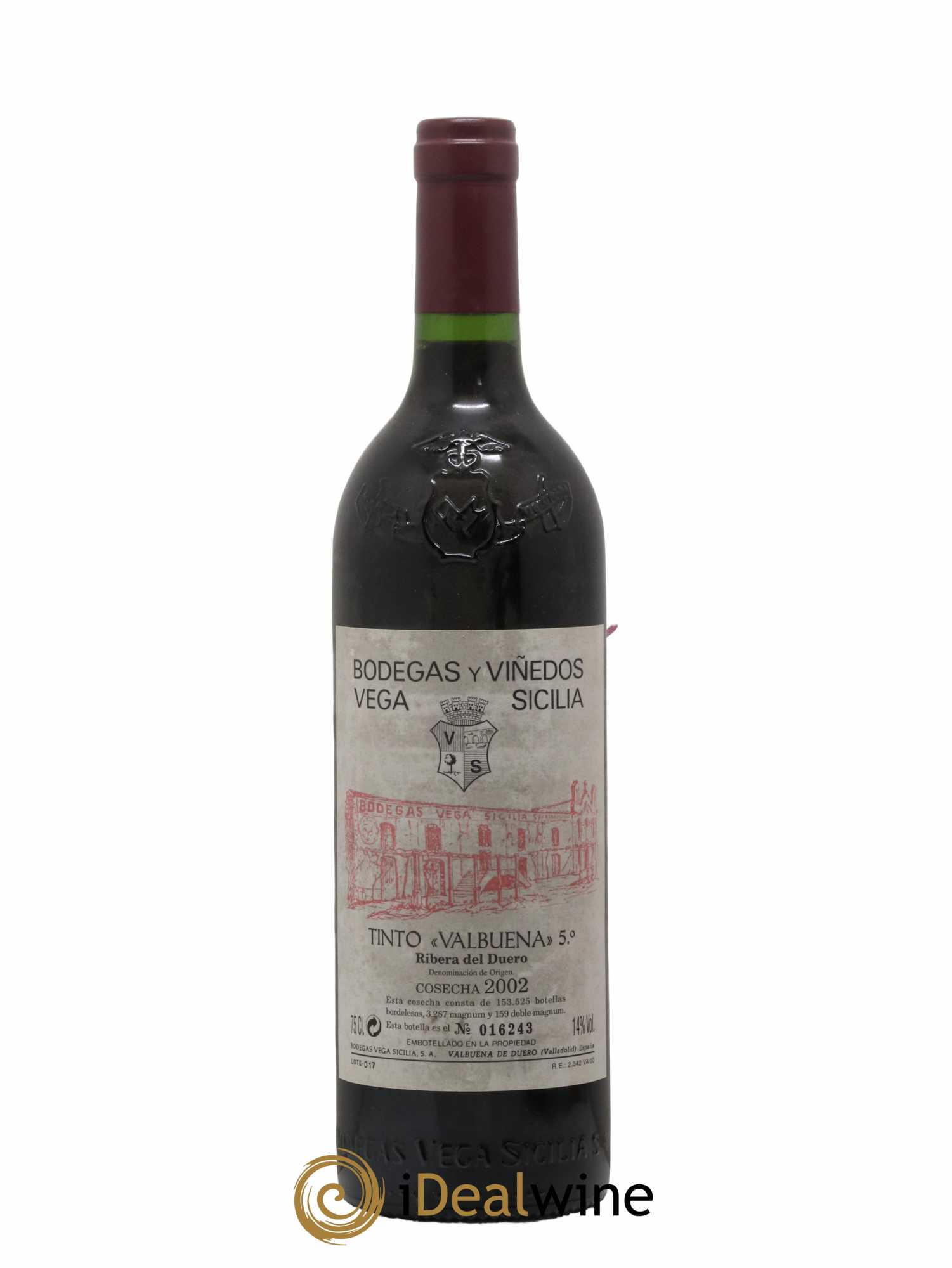 Ribera Del Duero DO Vega Sicilia Valbuena 5 ano Famille Alvarez 2002 - Lot de 1 bouteille - 0