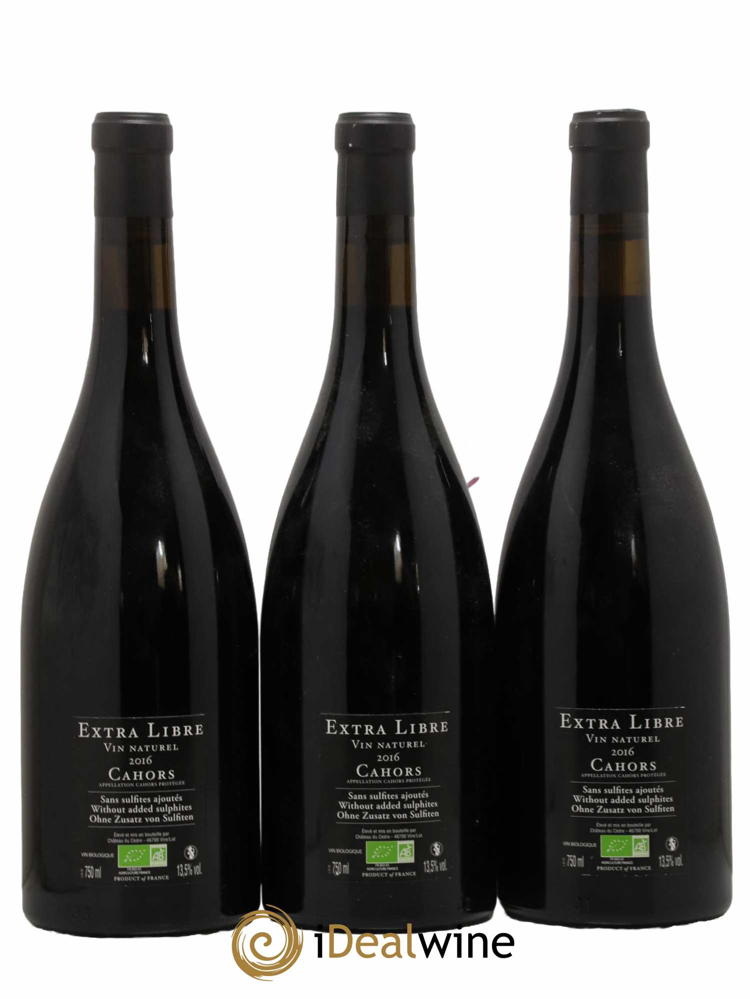Cahors Château du Cèdre Extra Libre Le Cèdre Pascal et Jean-Marc Verhaeghe 2016 - Lot de 3 bouteilles - 1