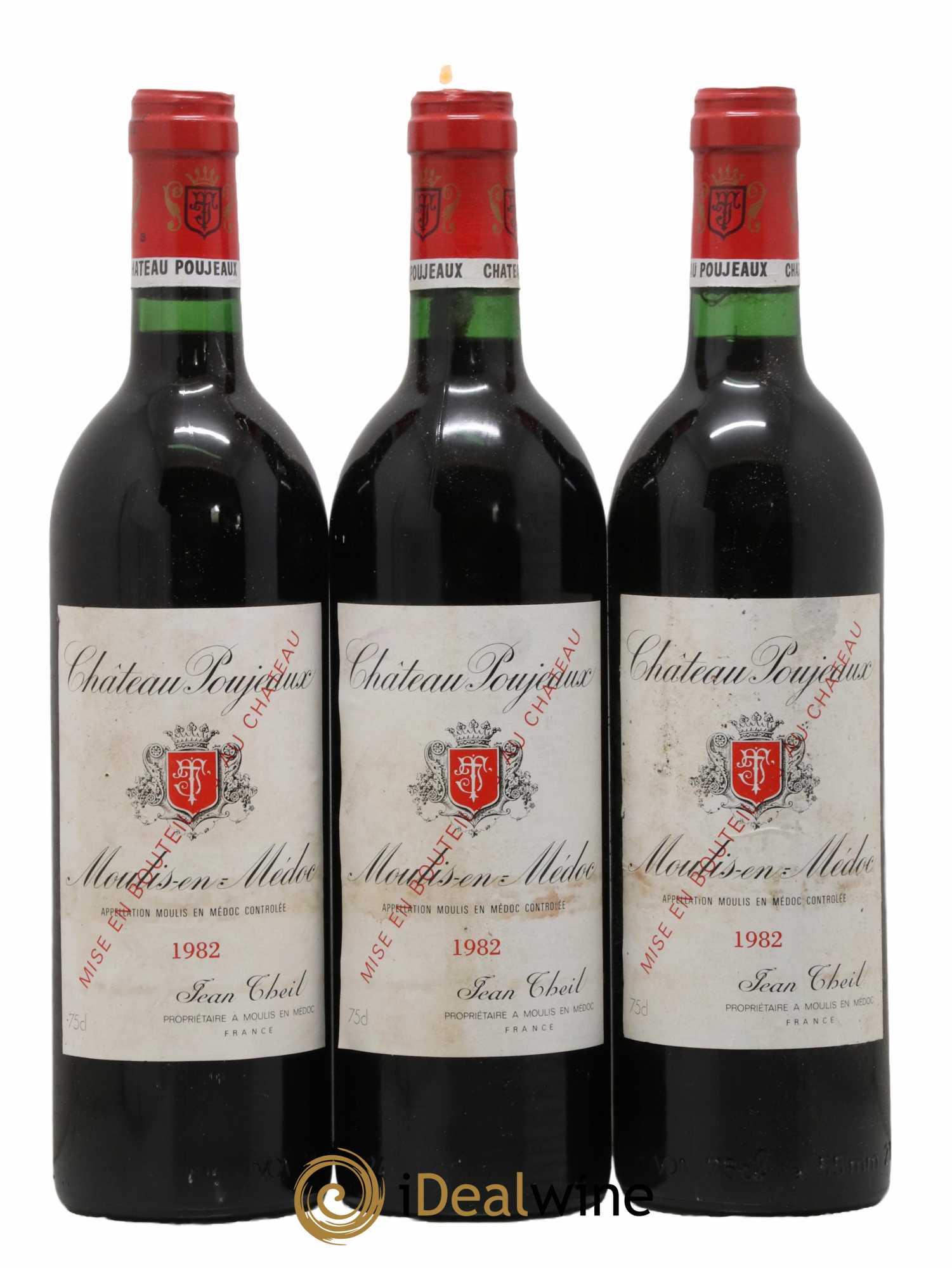 Château Poujeaux 1982 - Lot de 3 bouteilles - 0