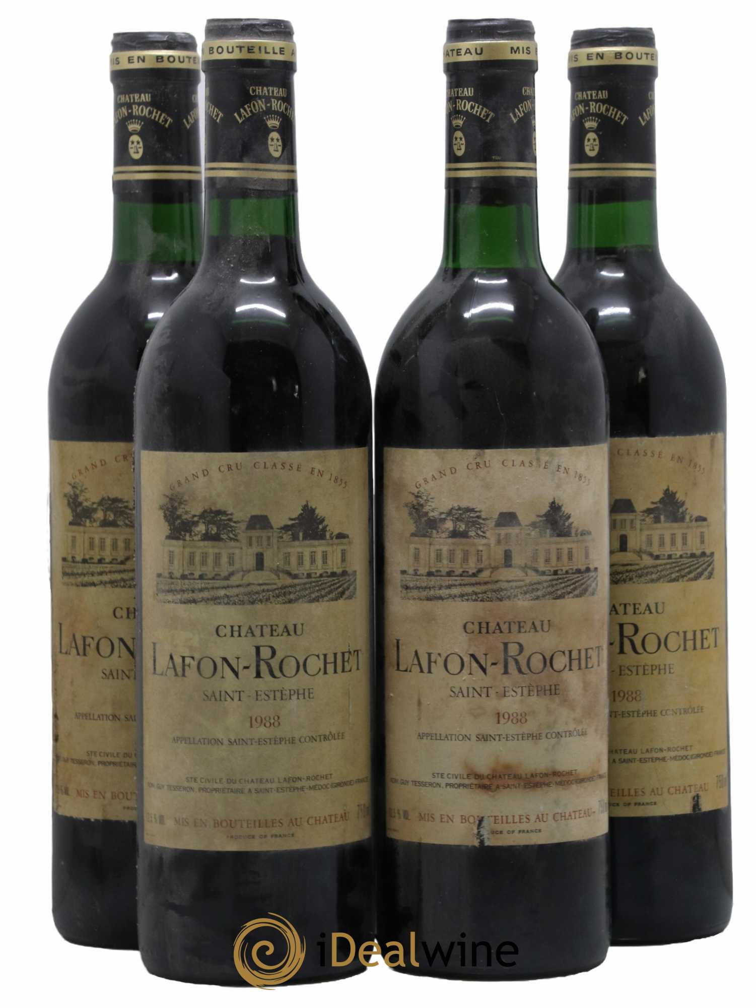 Château Lafon Rochet 4ème Grand Cru Classé 1988 - Lot de 4 bouteilles - 0