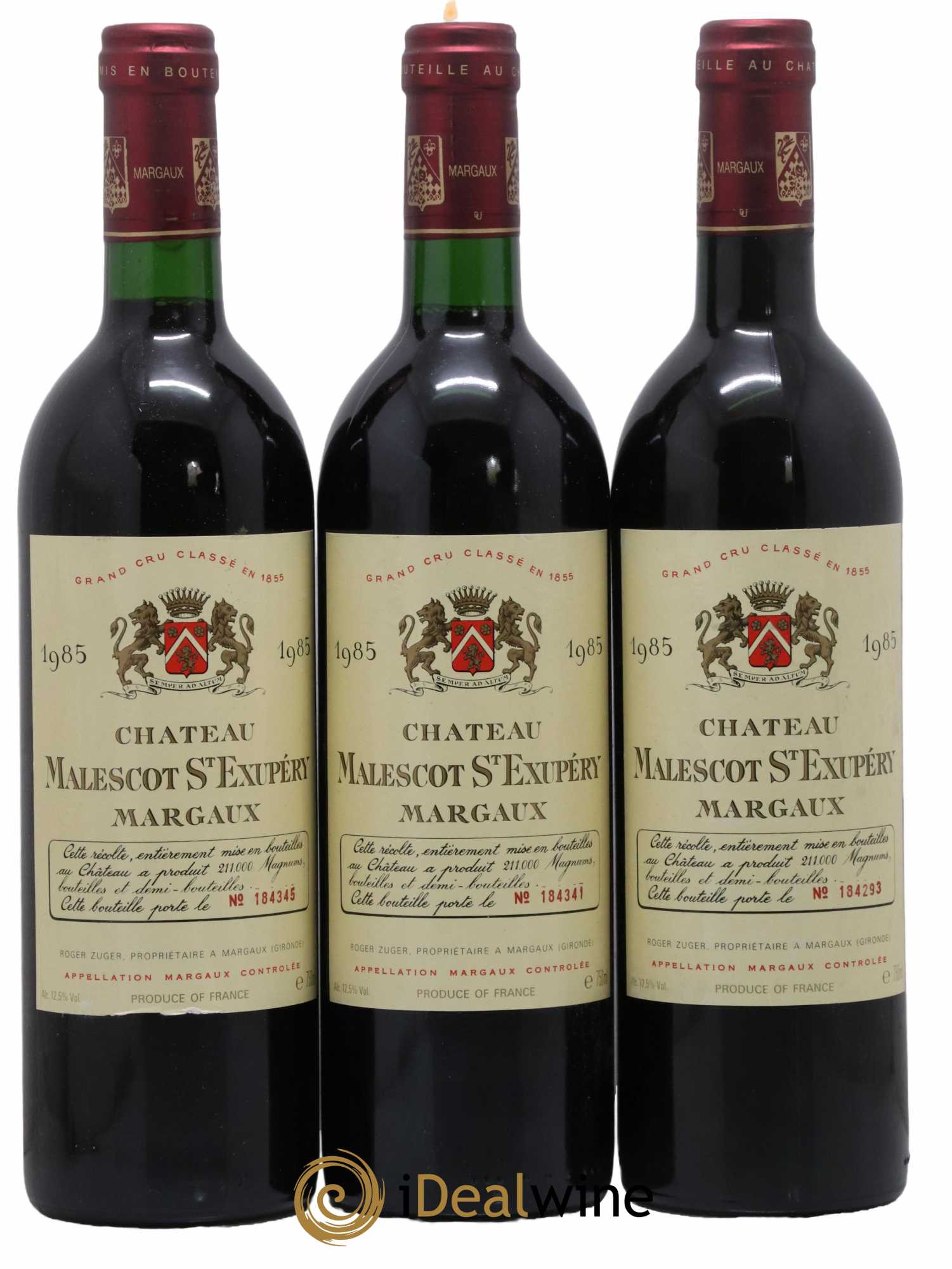 Château Malescot Saint-Exupéry 3ème Grand Cru Classé 1985 - Lot de 3 bouteilles - 0
