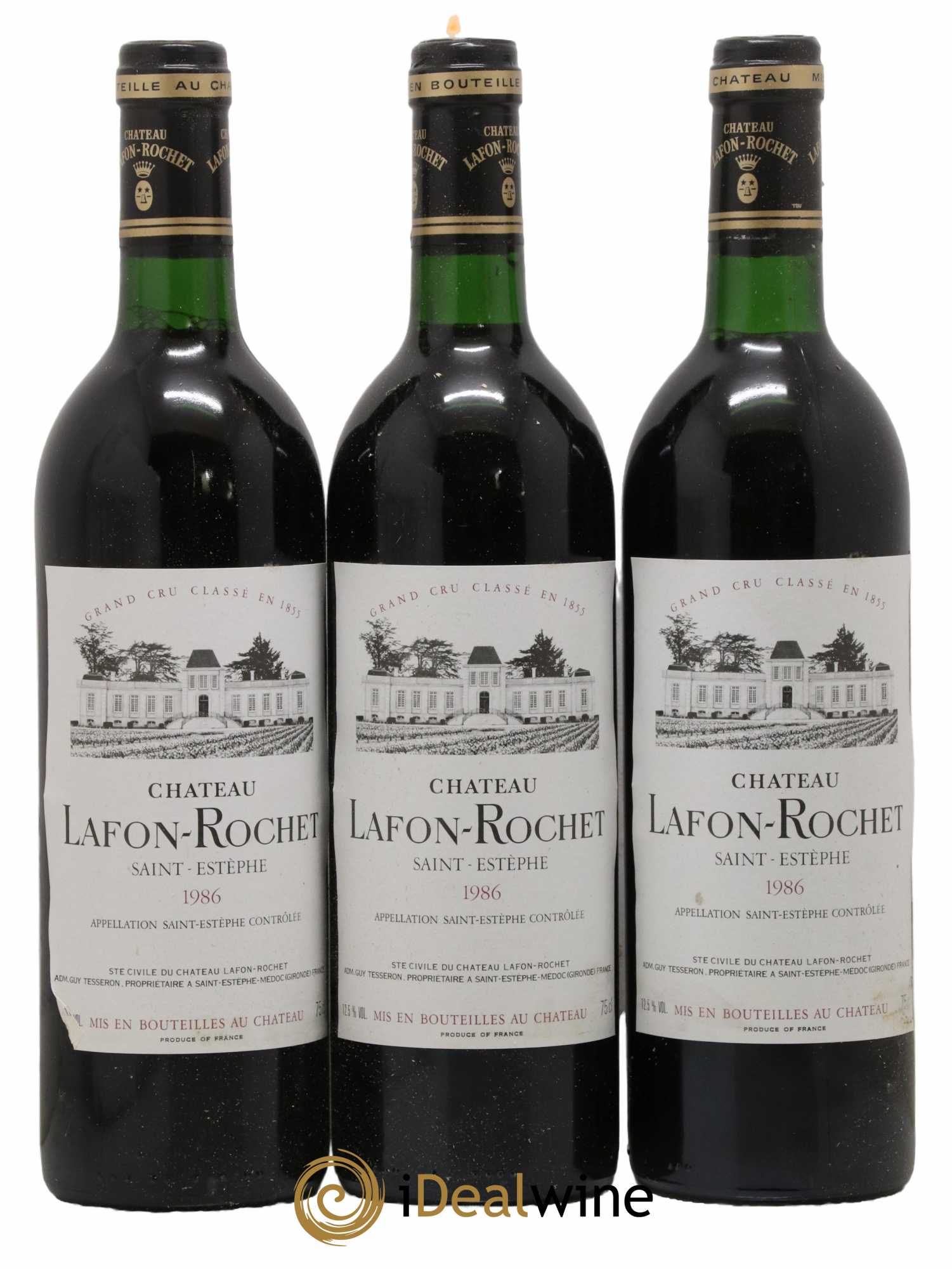 Château Lafon Rochet 4ème Grand Cru Classé 1986 - Lot de 3 bouteilles - 0