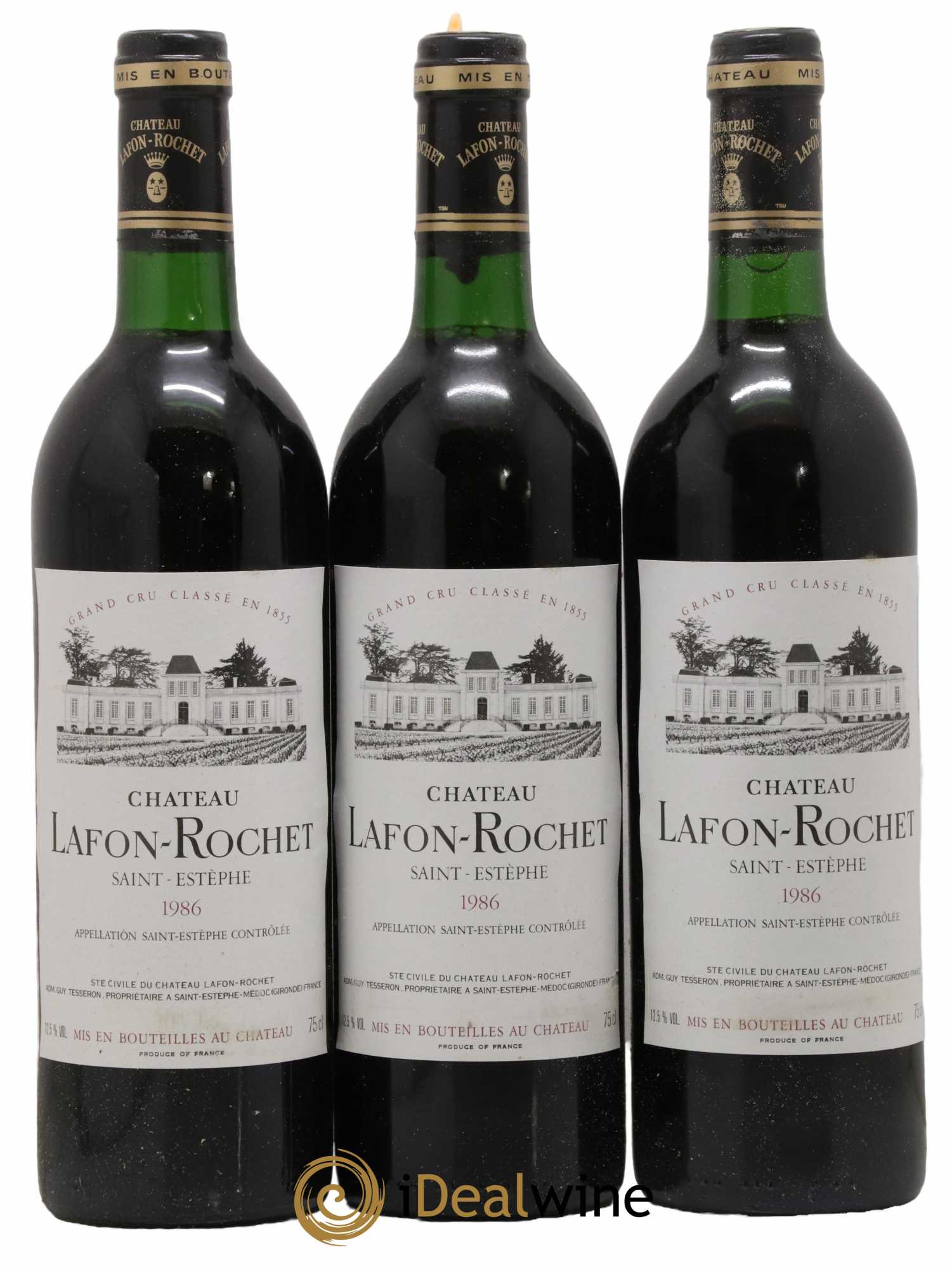 Château Lafon Rochet 4ème Grand Cru Classé 1986 - Lot de 3 bouteilles - 0