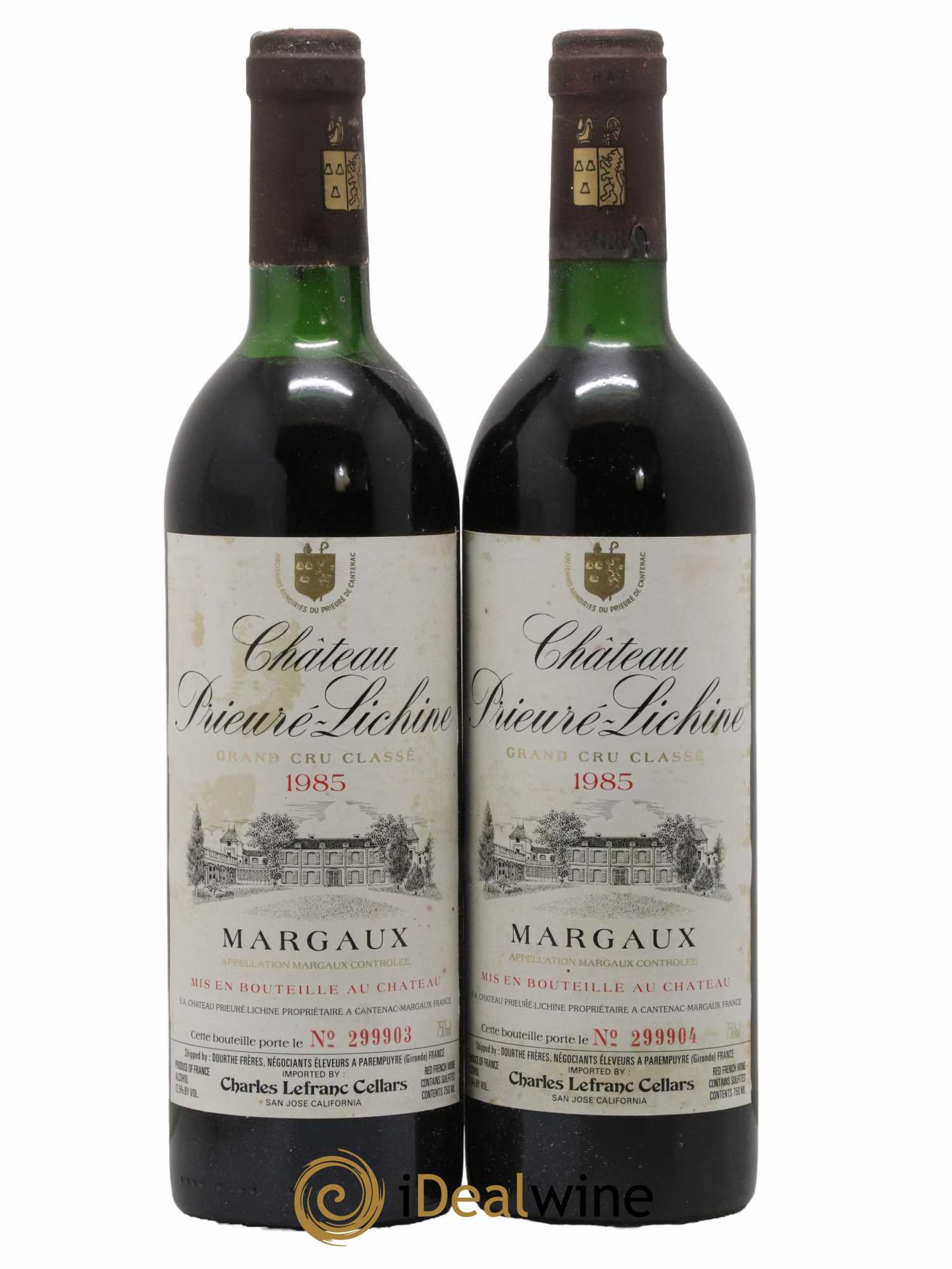Château Prieuré Lichine 4ème Grand Cru Classé 1985 - Lot de 2 bouteilles - 0