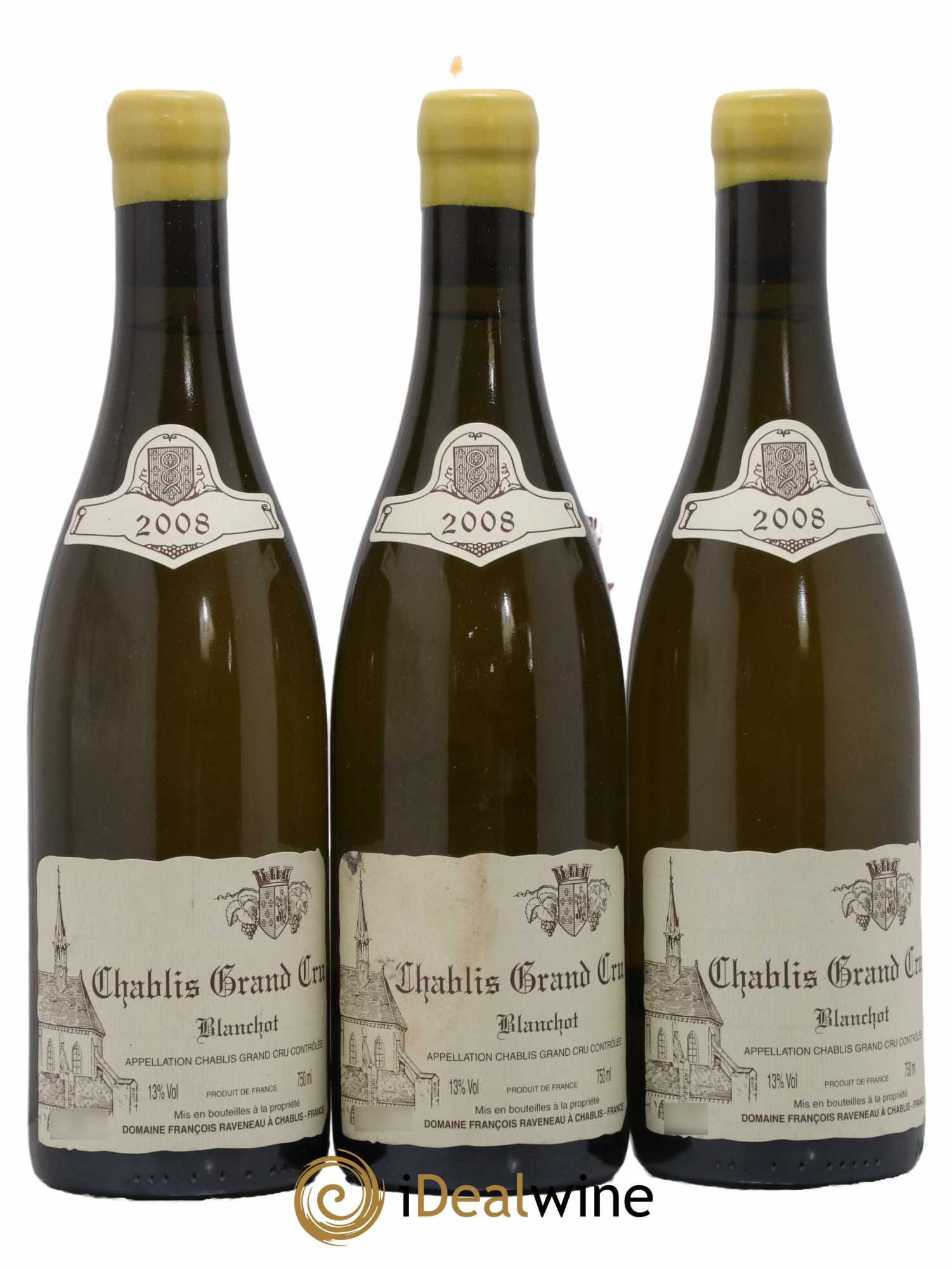 Chablis Grand Cru Blanchot Raveneau (Domaine) 2008 - Lotto di 3 bottiglie - 0