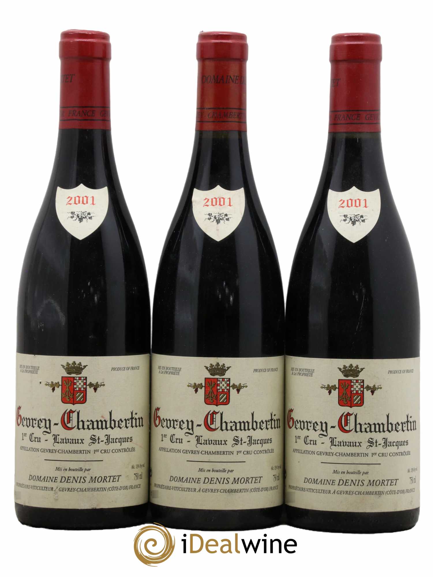 Gevrey-Chambertin 1er Cru Lavaux Saint Jacques Denis Mortet (Domaine) 2001 - Lotto di 3 bottiglie - 0