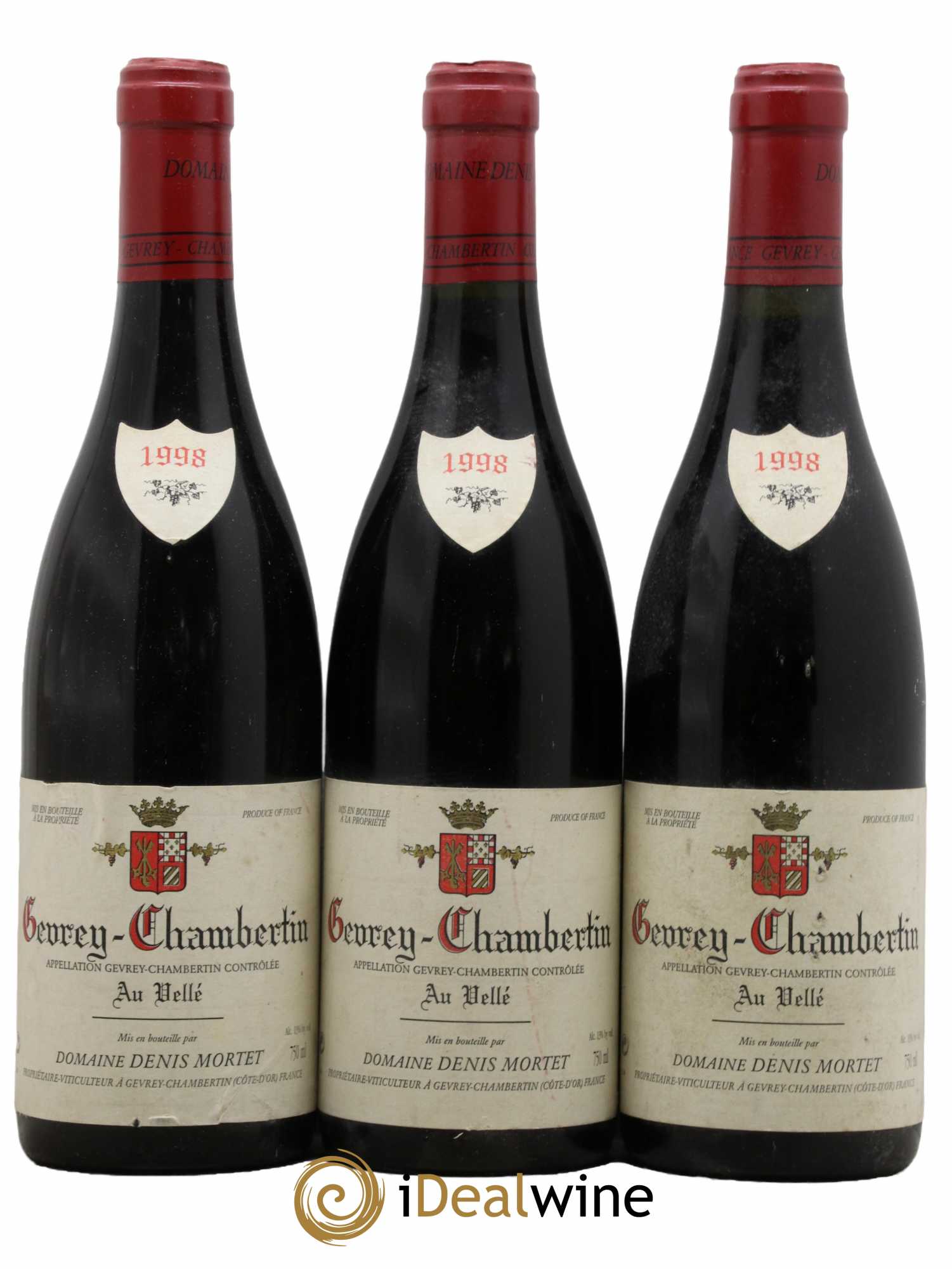 Gevrey-Chambertin Au Vellé Denis Mortet (Domaine) 1998 - Lot de 3 bouteilles - 0