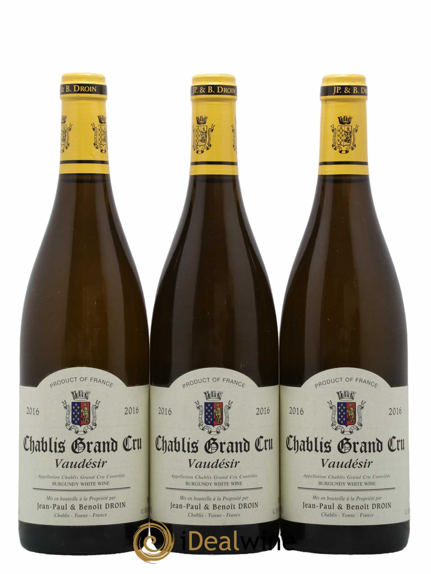 Chablis Grand Cru Vaudésir Jean-Paul & Benoît Droin (Domaine) 2016 - Lot de 3 bouteilles - 0
