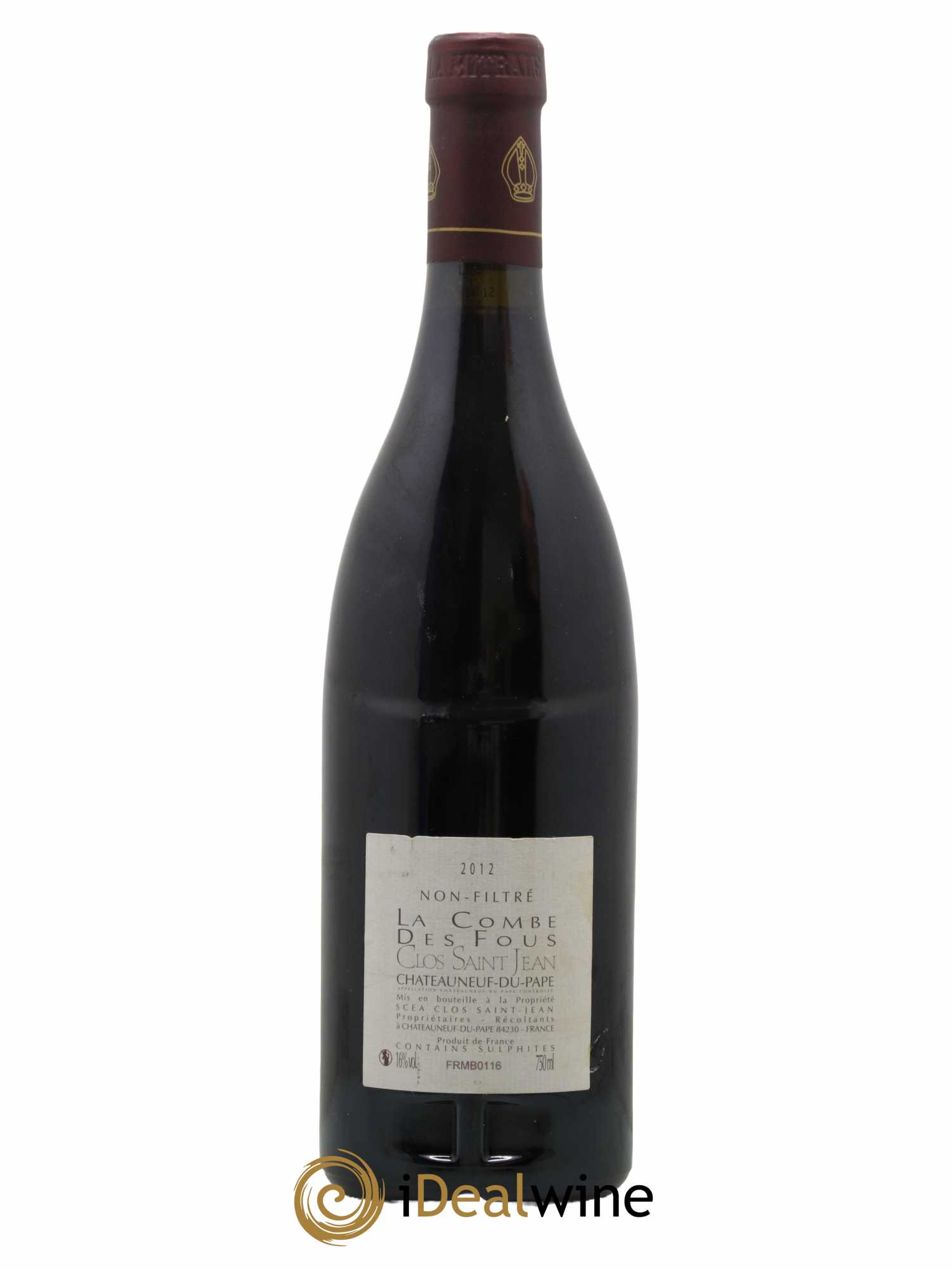 Châteauneuf-du-Pape Clos Saint-Jean La Combe des Fous Pascal et Vincent Maurel 2012 - Lot of 1 bottle - 1