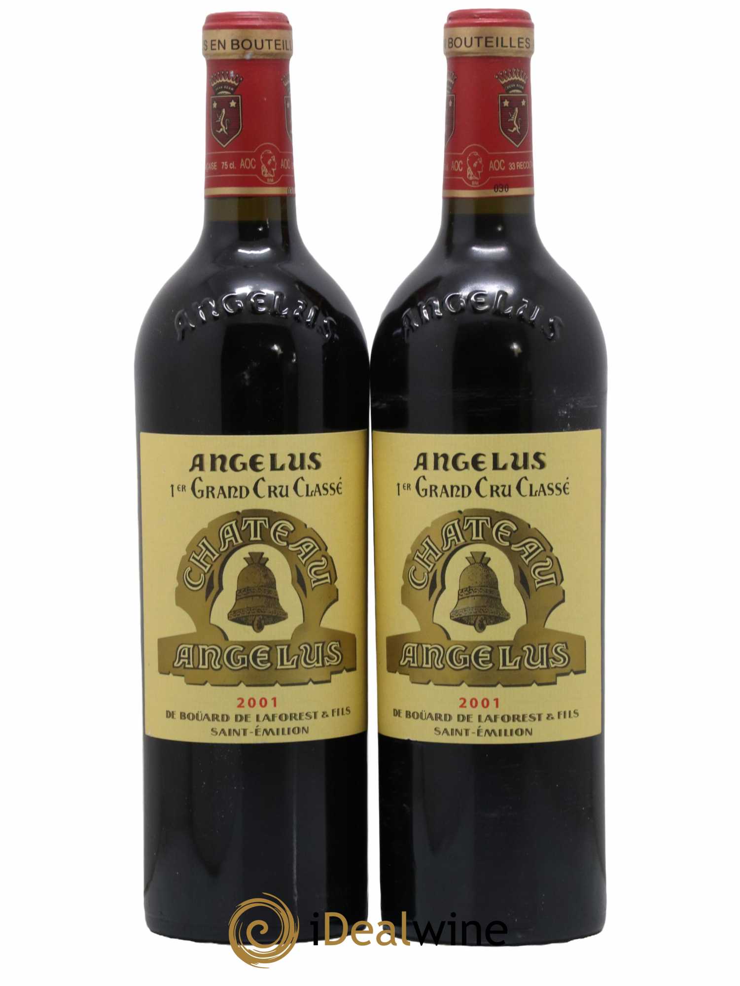 Château Angélus 1er Grand Cru Classé A 2001 - Lot de 2 bouteilles - 0