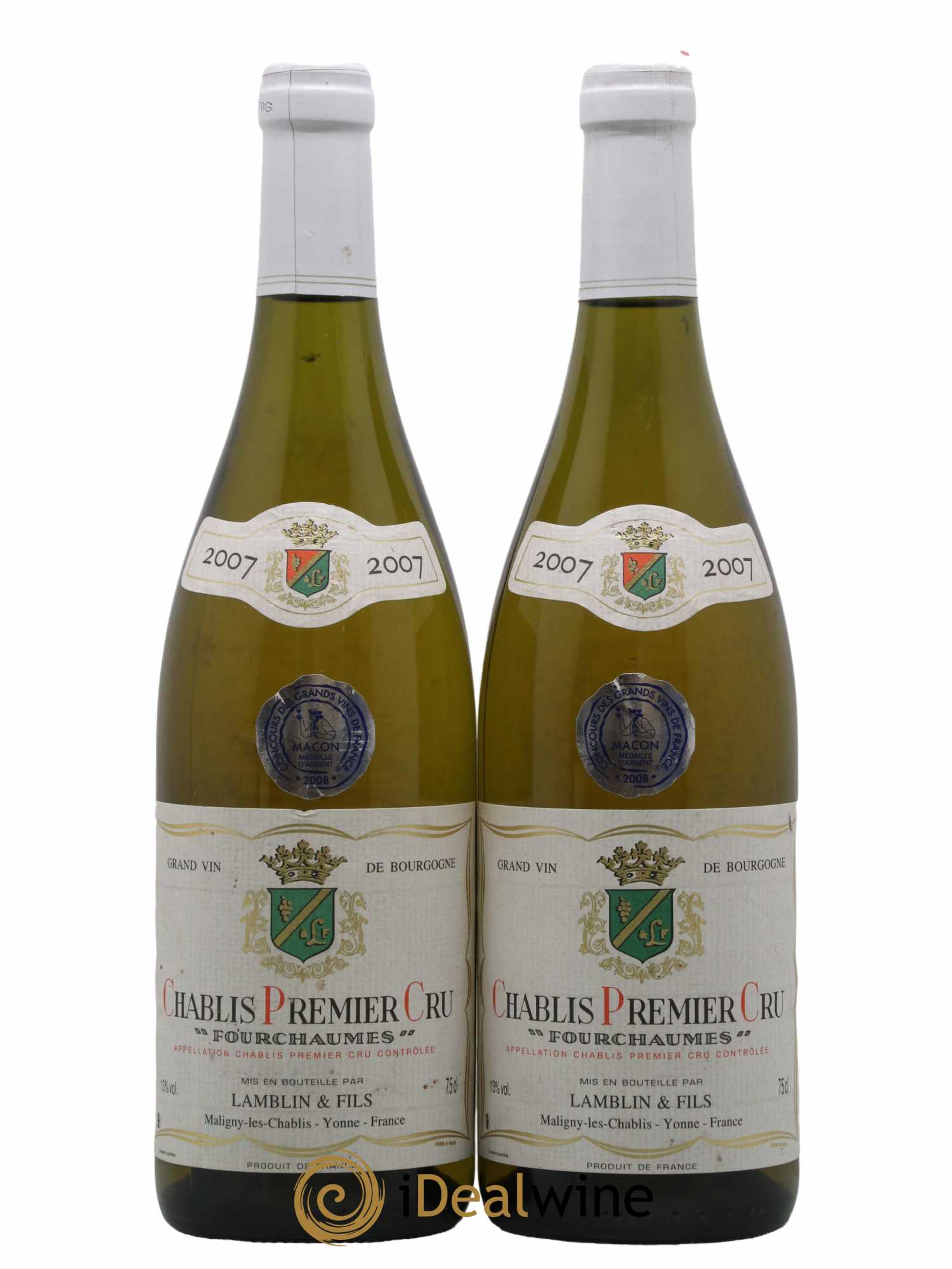 Chablis 1er Cru Fourchaumes Domaine Lamblin et Fils 2007 - Lot de 2 bouteilles - 0