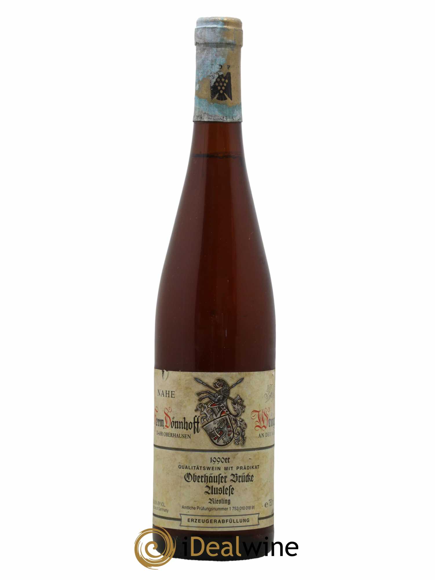 Allemagne Nahe Riesling Auslese Gold Kapsul Oberhäuser Brücke Donnhoff 1990 - Lot de 1 bouteille - 0
