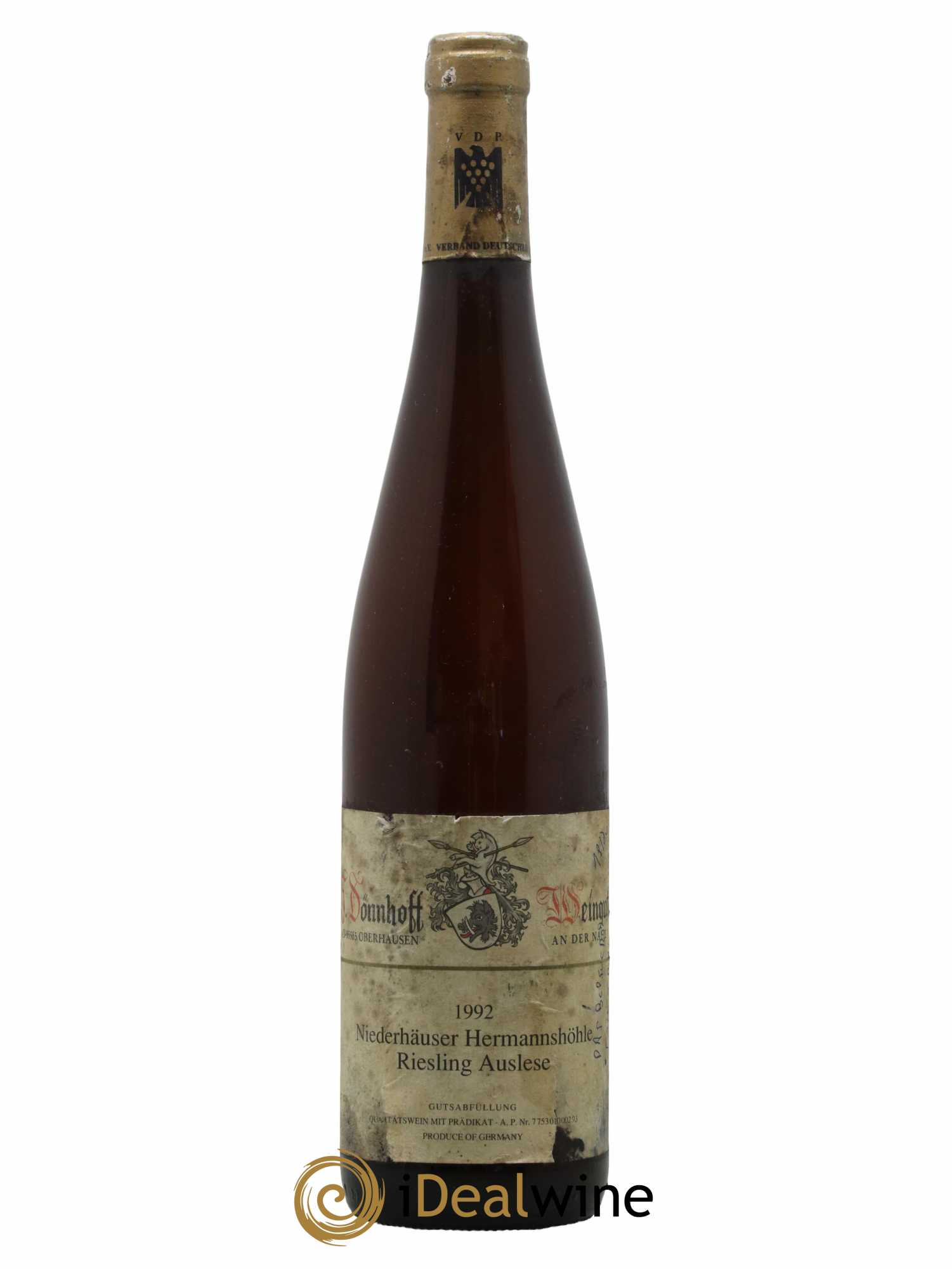 Allemagne Nahe Niederhauser Hermannshohle Riesling Auslese Donnhoff 1992 - Lot de 1 bouteille - 0
