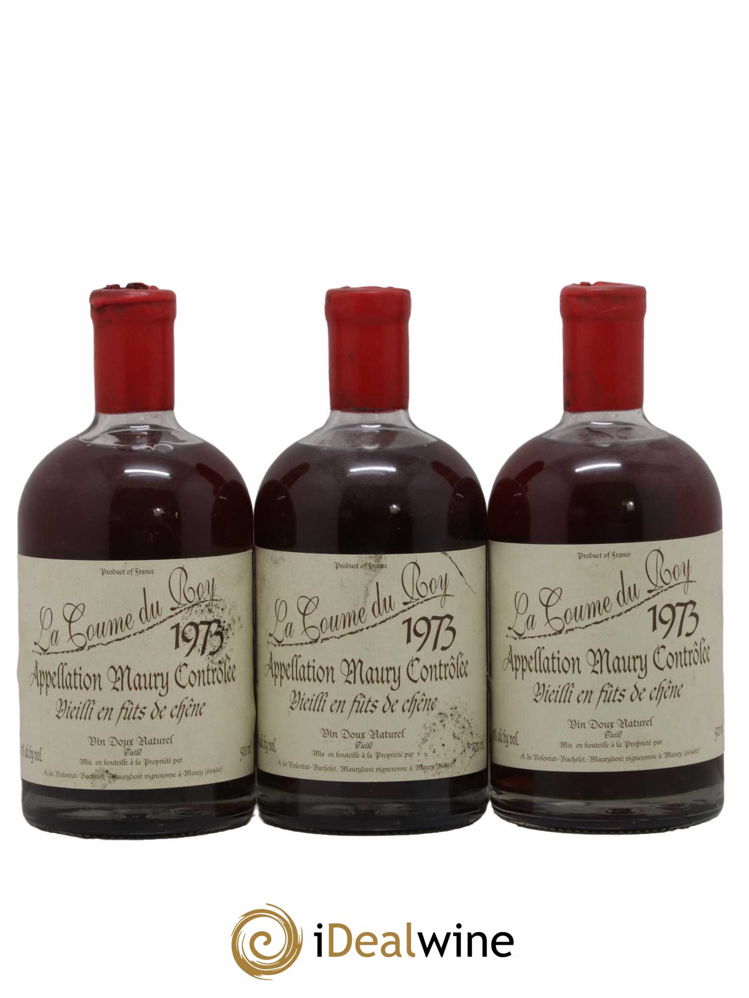 Maury Vin Doux Naturel Vieilli en Fûts de Chêne Domaine de la Coume du Roy 50cl 1973 - Lot de 3 bouteilles - 0