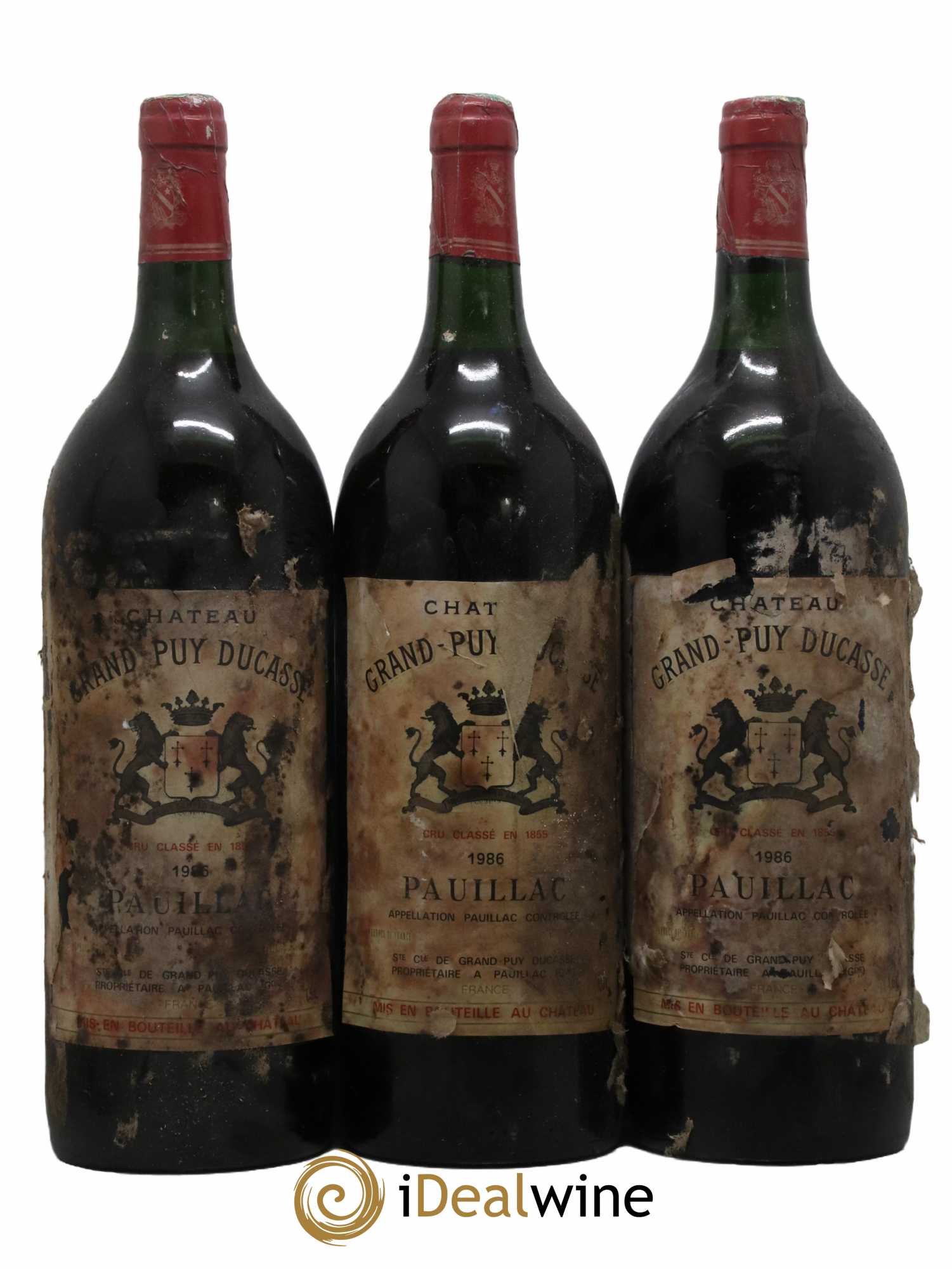 Château Grand Puy Ducasse 5ème Grand Cru Classé 1986 - Lot de 3 magnums - 0
