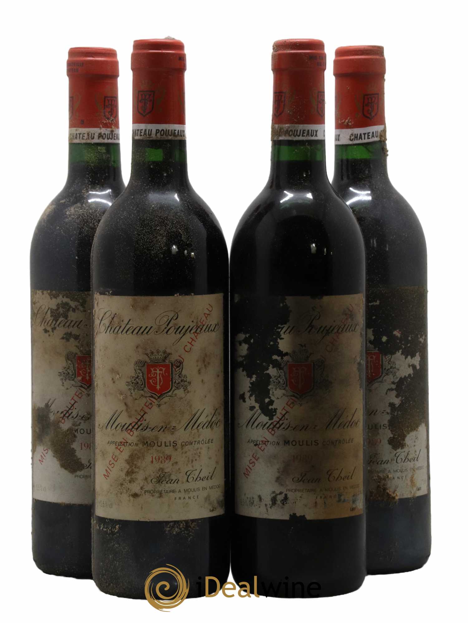 Château Poujeaux 1989 - Lot de 4 bouteilles - 0