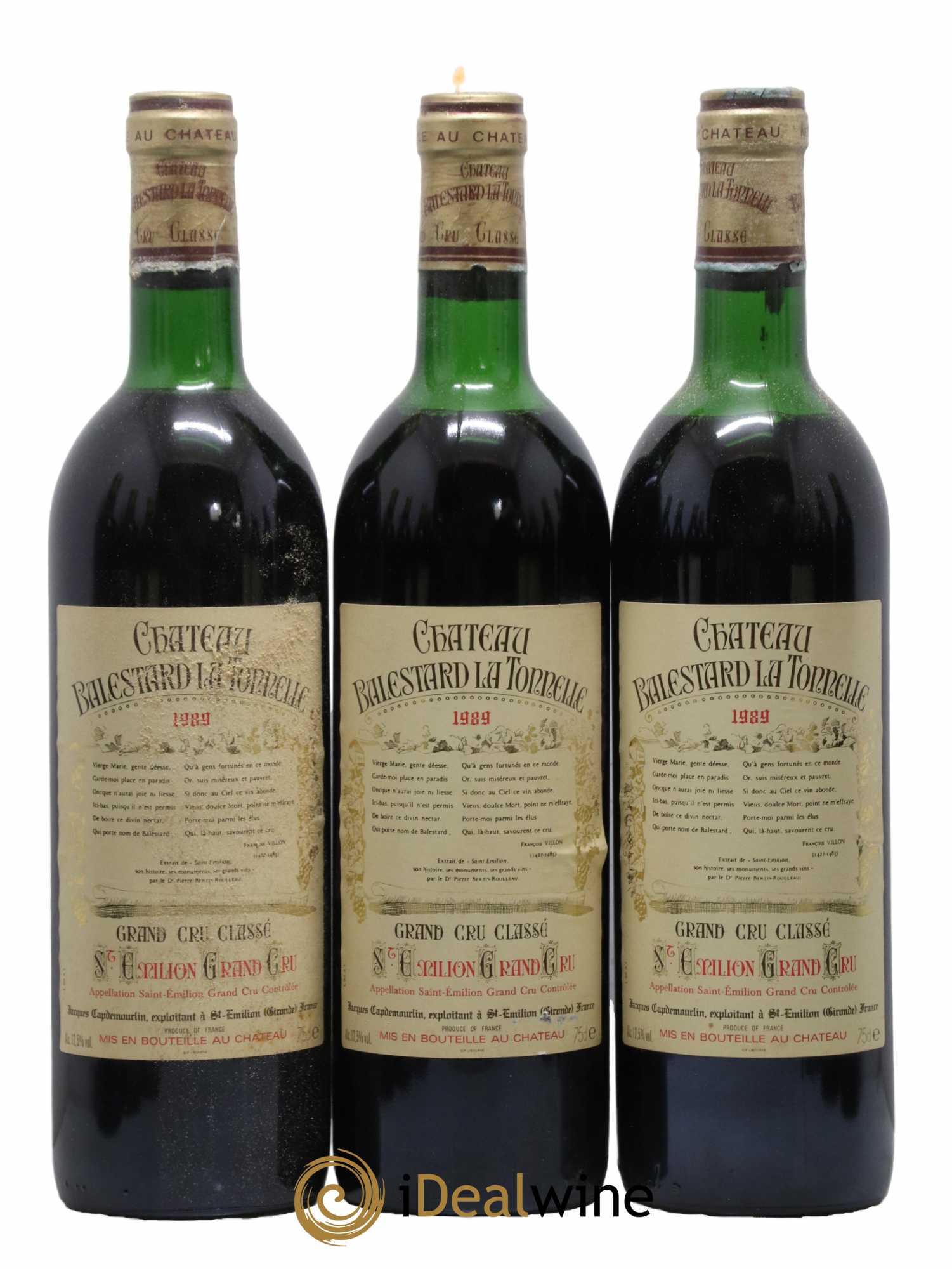 Château Balestard la Tonnelle Grand Cru Classé 1989 - Lot de 12 bouteilles - 1