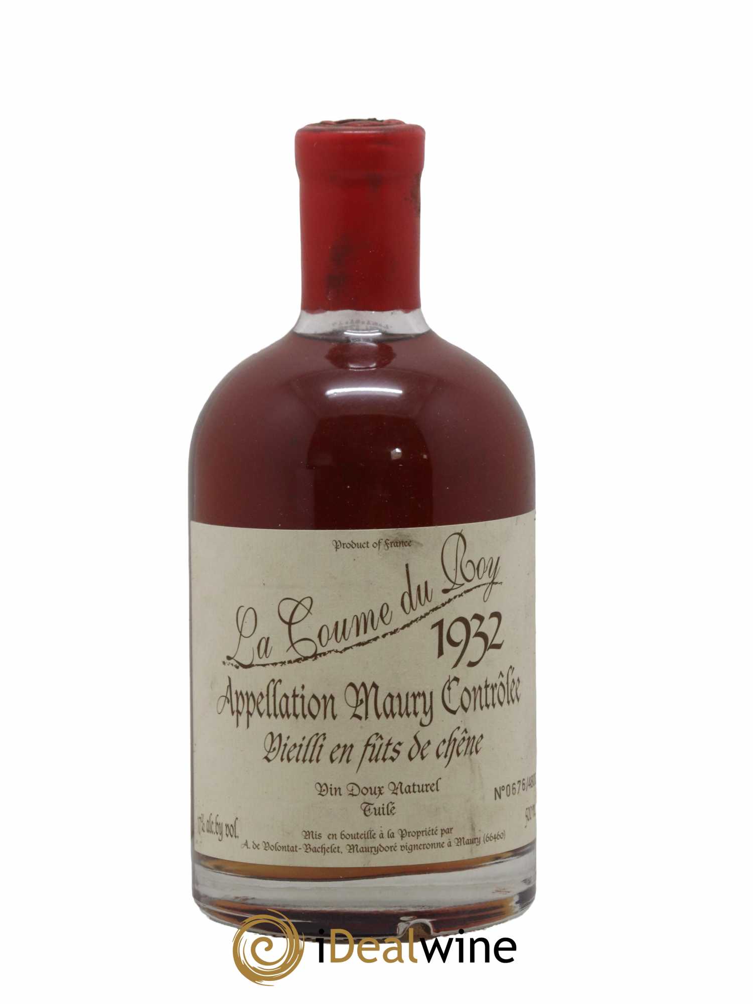 Maury Vin Doux Naturel Vieilli en Fûts de Chêne Domaine de la Coume du Roy 50cl 1932 - Lot de 1 bouteille - 0