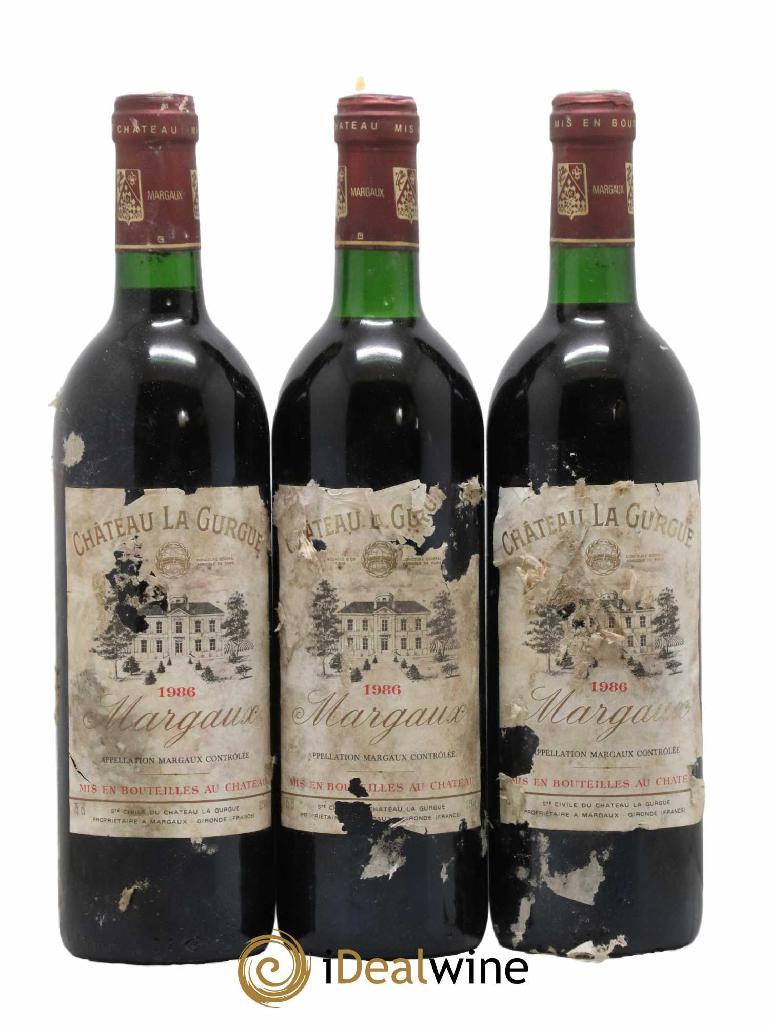 Château la Gurgue Cru Bourgeois 1986 - Lot de 3 bouteilles - 0