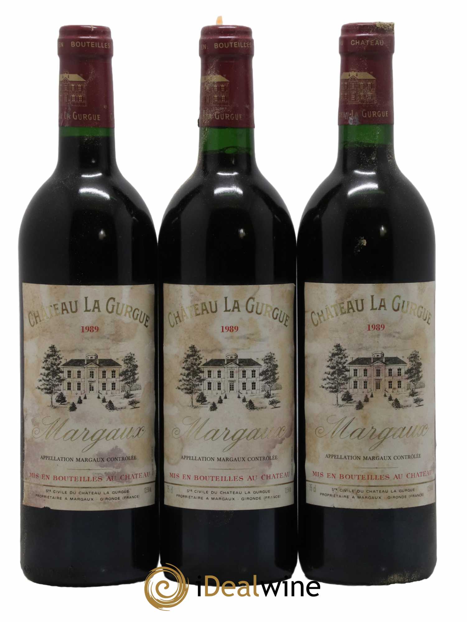 Château la Gurgue Cru Bourgeois 1989 - Lot de 3 bouteilles - 0
