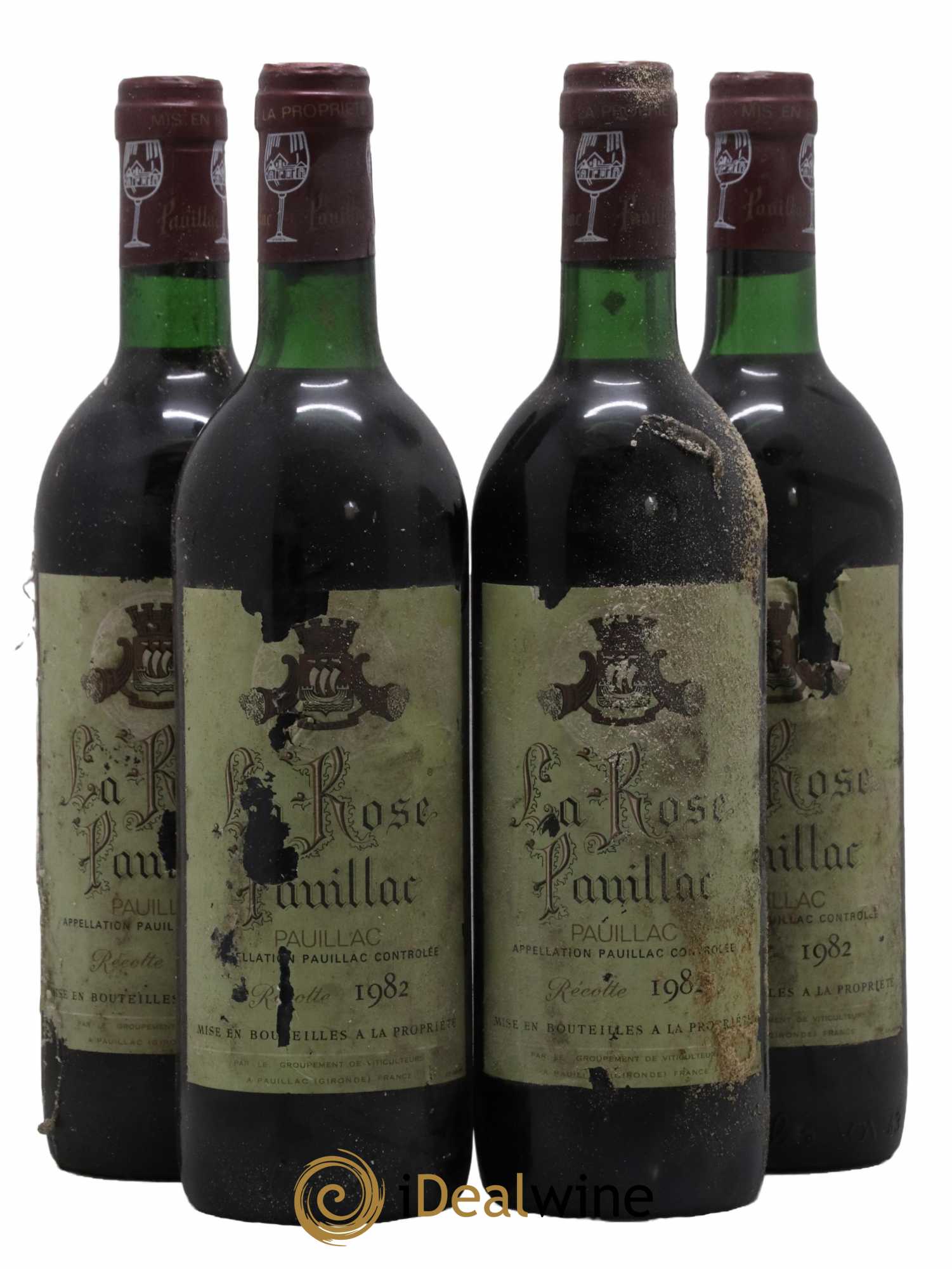 Pauillac Château La Rose Pauillac 1982 - Lot de 4 bouteilles - 0