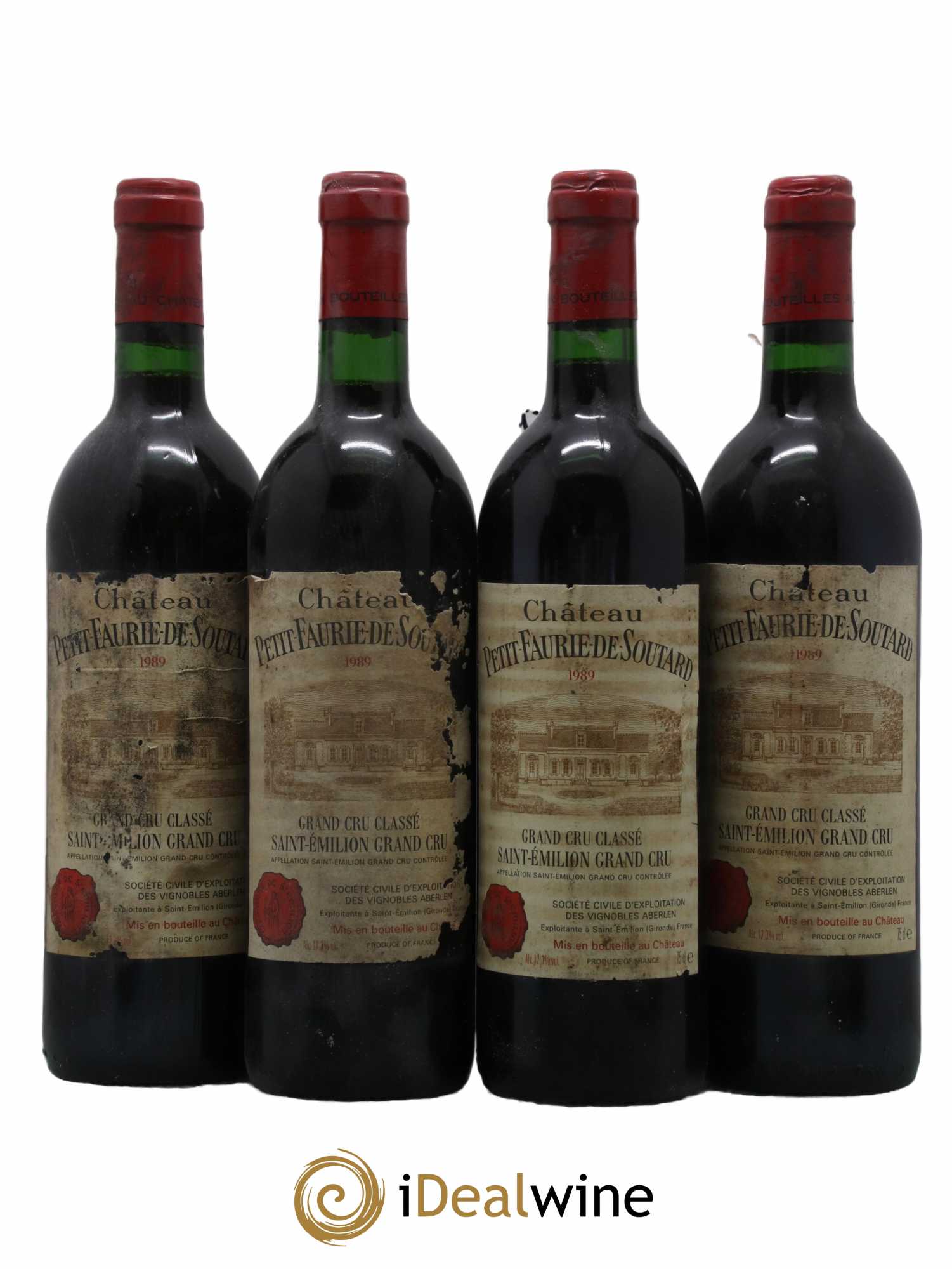 Saint-Émilion Grand Cru Château Petit Faurie de Soutard 1989 - Lot de 4 bouteilles - 0