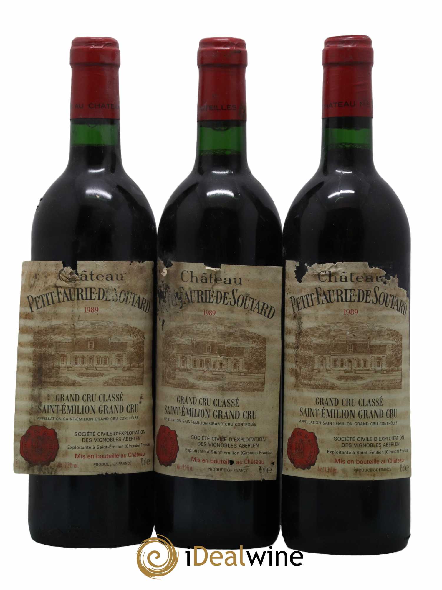 Saint-Émilion Grand Cru Château Petit Faurie de Soutard 1989 - Lot de 3 bouteilles - 0