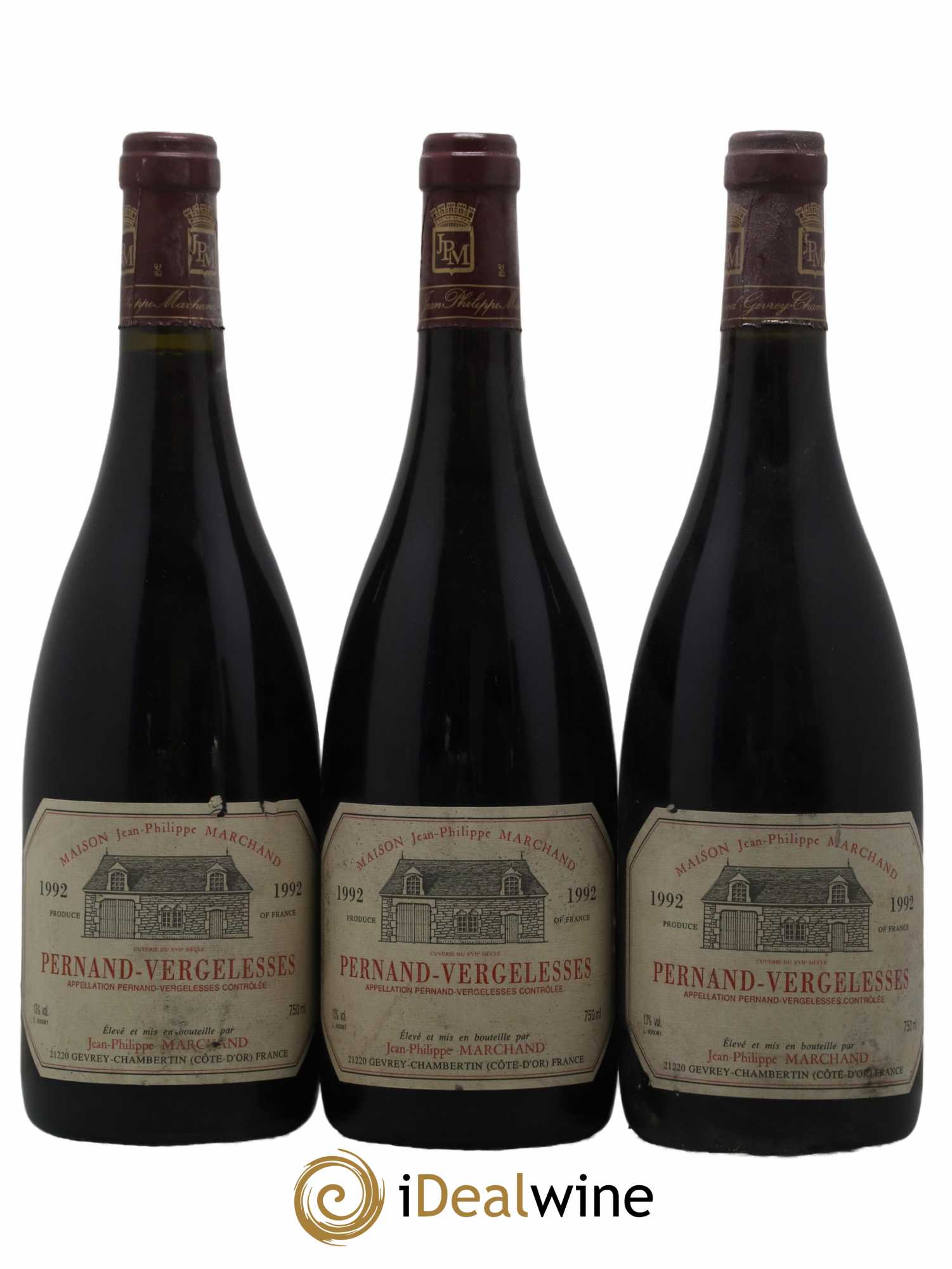 Pernand-Vergelesses Domaine Marchand 1992 - Lot de 3 bouteilles - 0