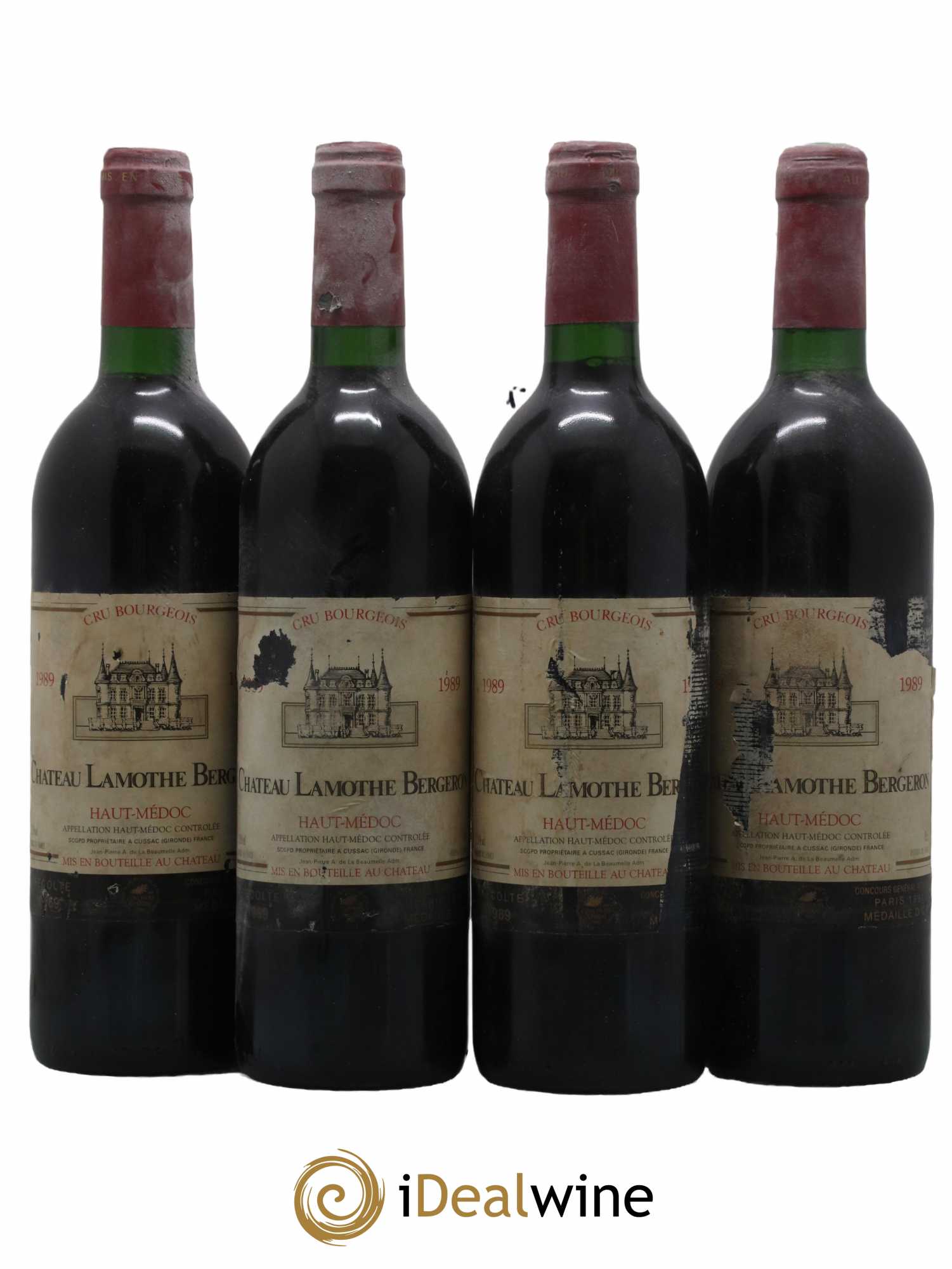Château Lamothe Bergeron Cru Bourgeois 1989 - Lot de 4 bouteilles - 0