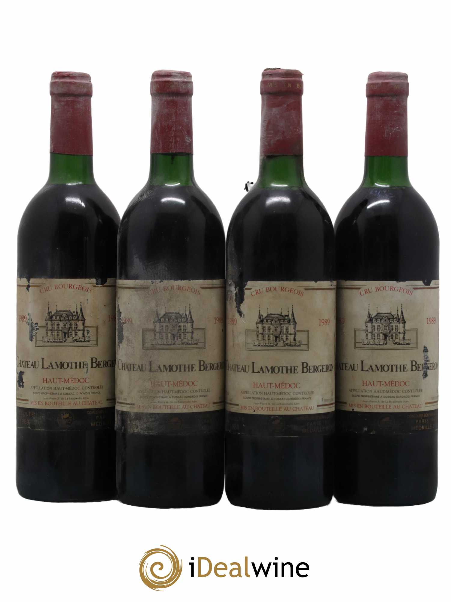 Château Lamothe Bergeron Cru Bourgeois 1989 - Lot de 4 bouteilles - 0