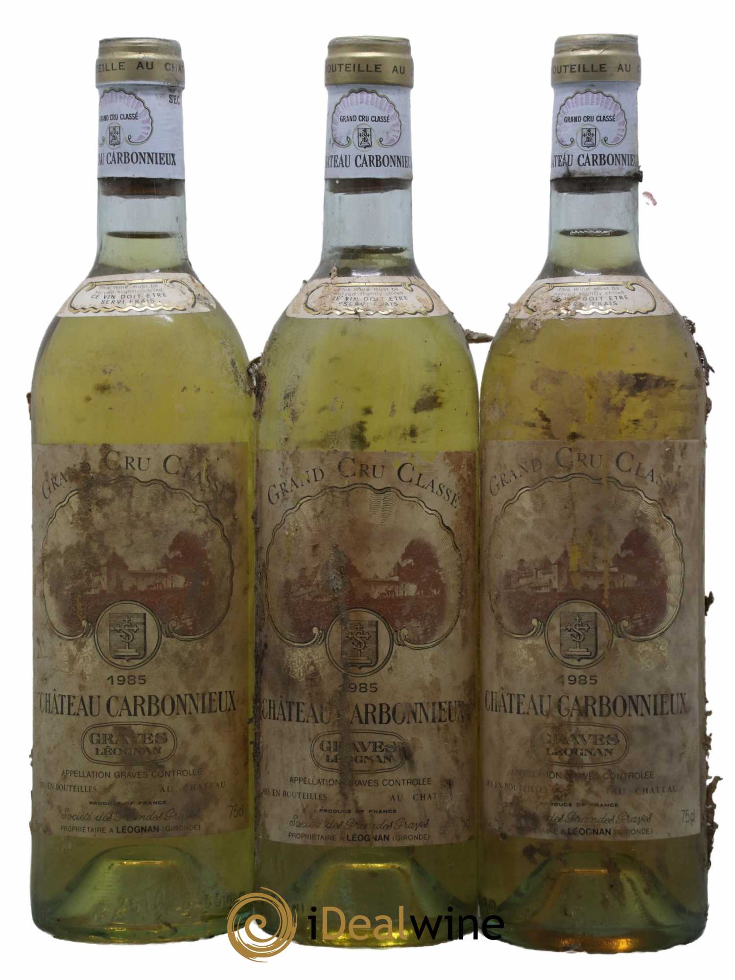 Château Carbonnieux Cru Classé de Graves 1985 - Lot de 3 bouteilles - 0