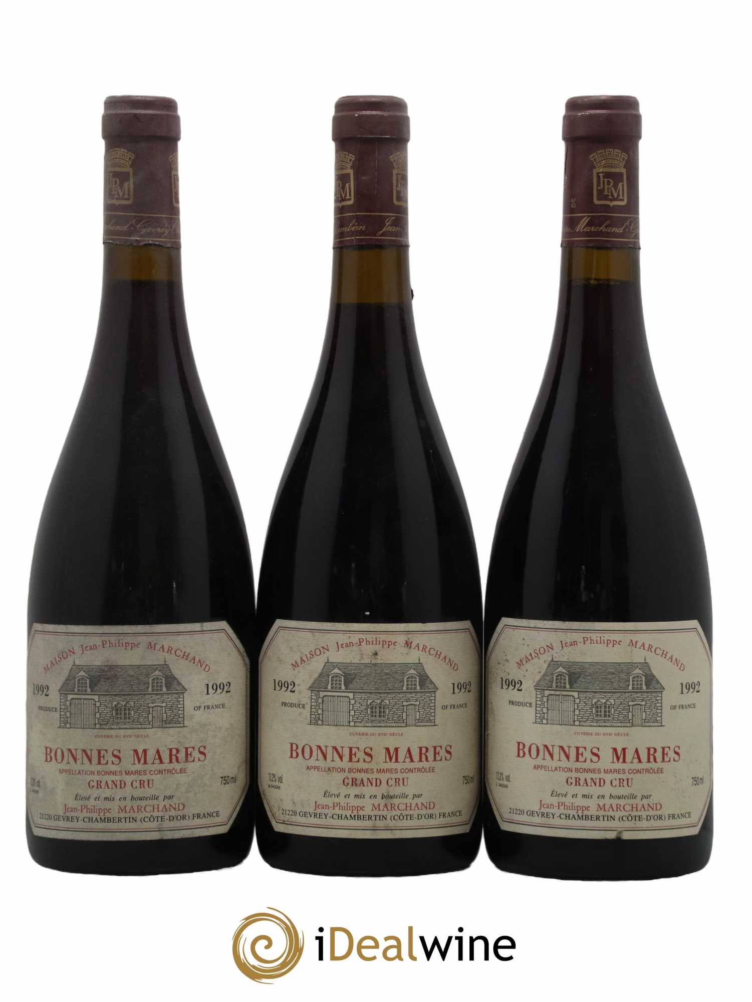 Bonnes-Mares Grand Cru Domaine Jean Philippe Marchand 1992 - Lot de 3 bouteilles - 0