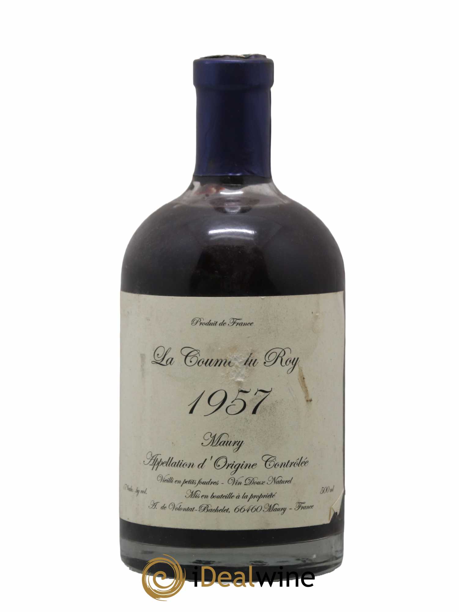 Maury Vin Doux Naturel Vieilli en Petit Foudre Domaine de la Coume du Roy 50 CL 1957 - Lot de 1 bouteille - 0