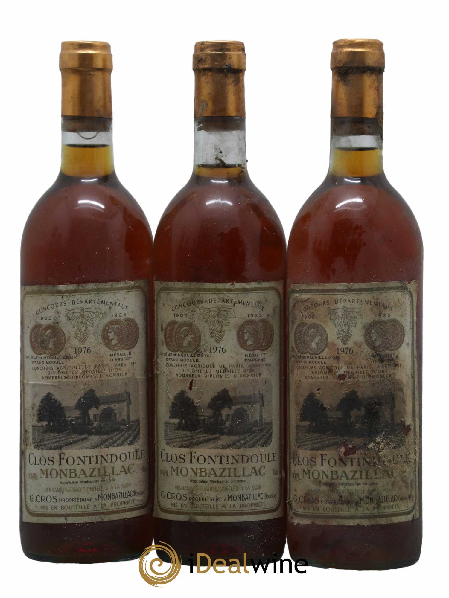 Monbazillac Clos Fontindoule 1976 - Lotto di 3 bottiglie - 0