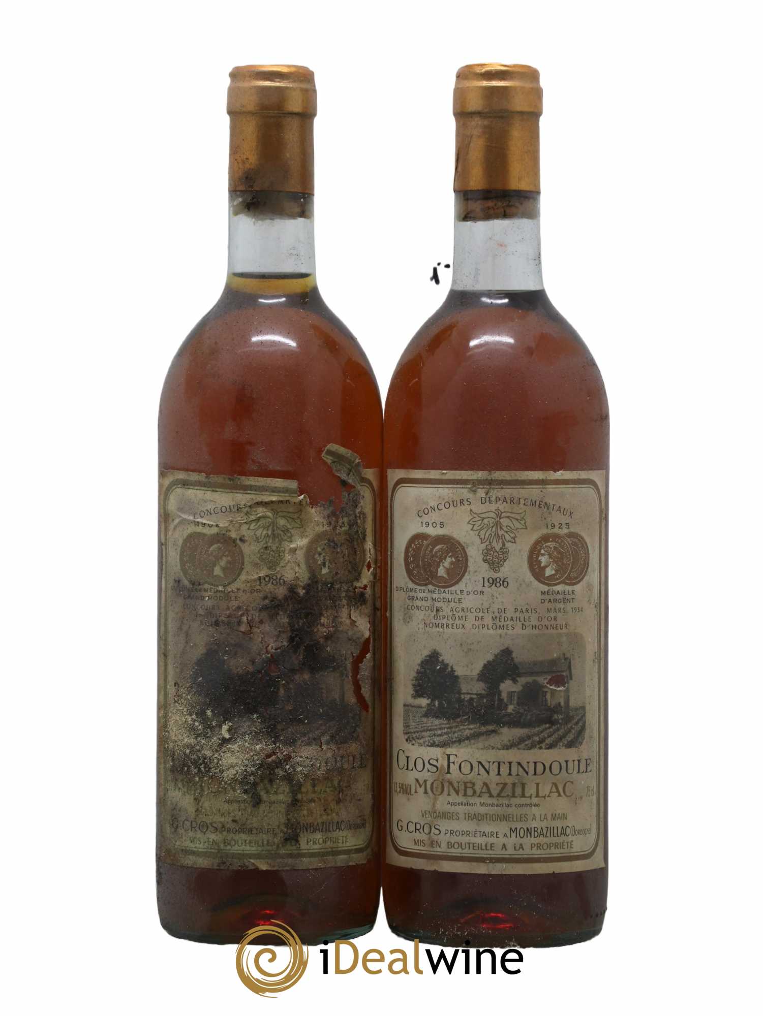 Monbazillac Clos Fontindoule 1986 - Lotto di 2 bottiglie - 0