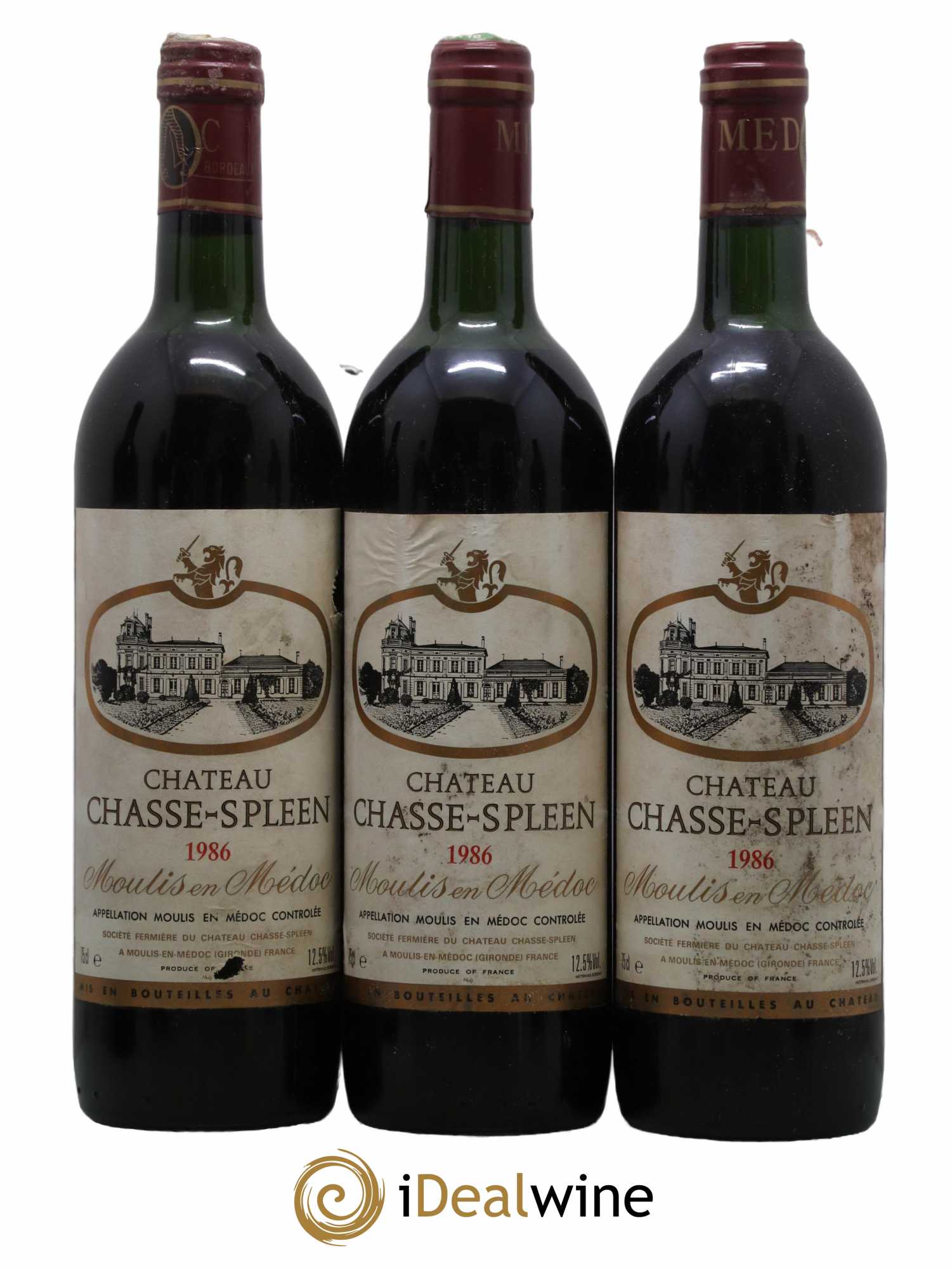 Château Chasse Spleen 1986 - Lot de 3 bouteilles - 0