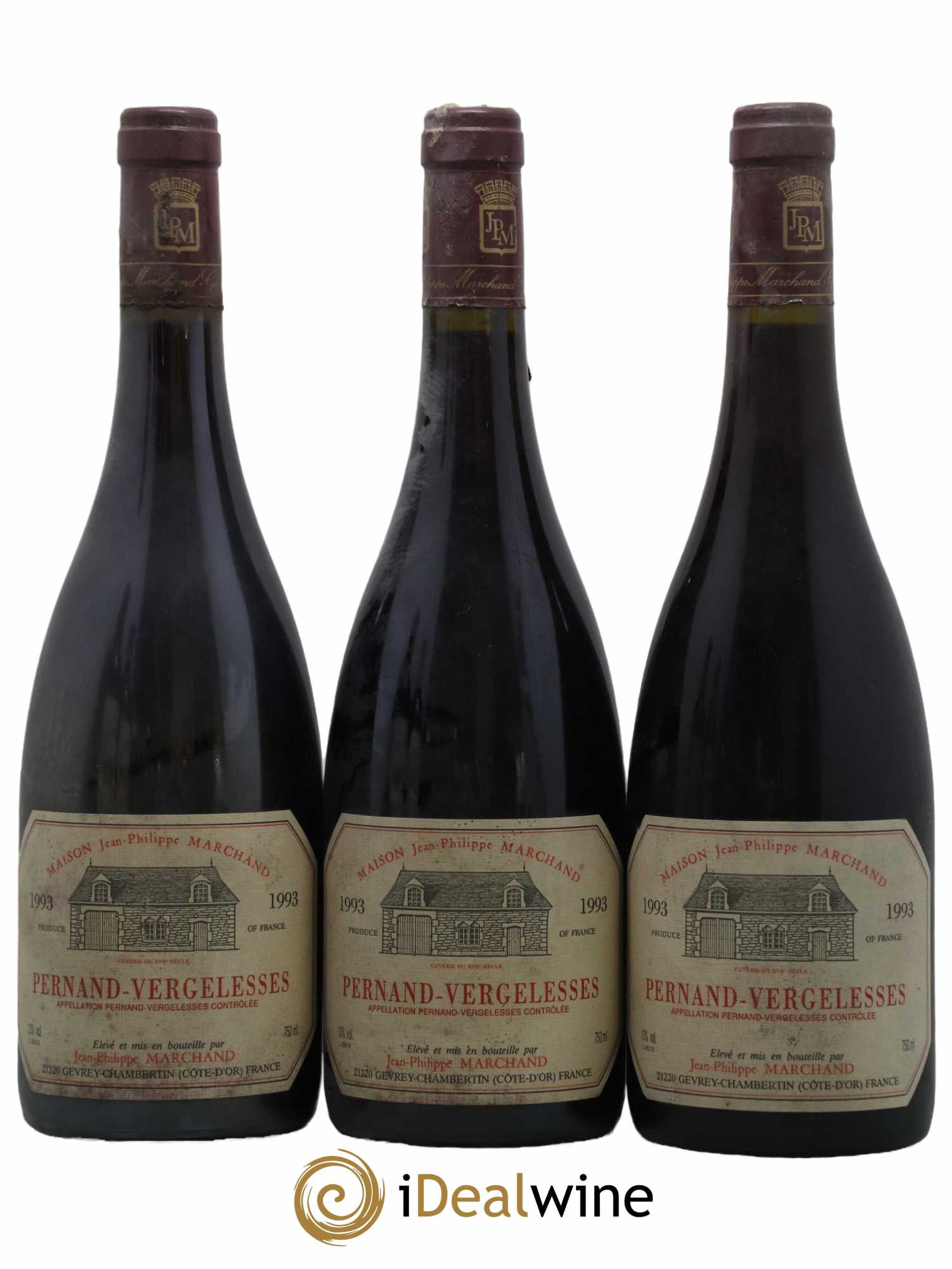 Pernand-Vergelesses Domaine Jean Philippe Marchand 1993 - Lot de 3 bouteilles - 0